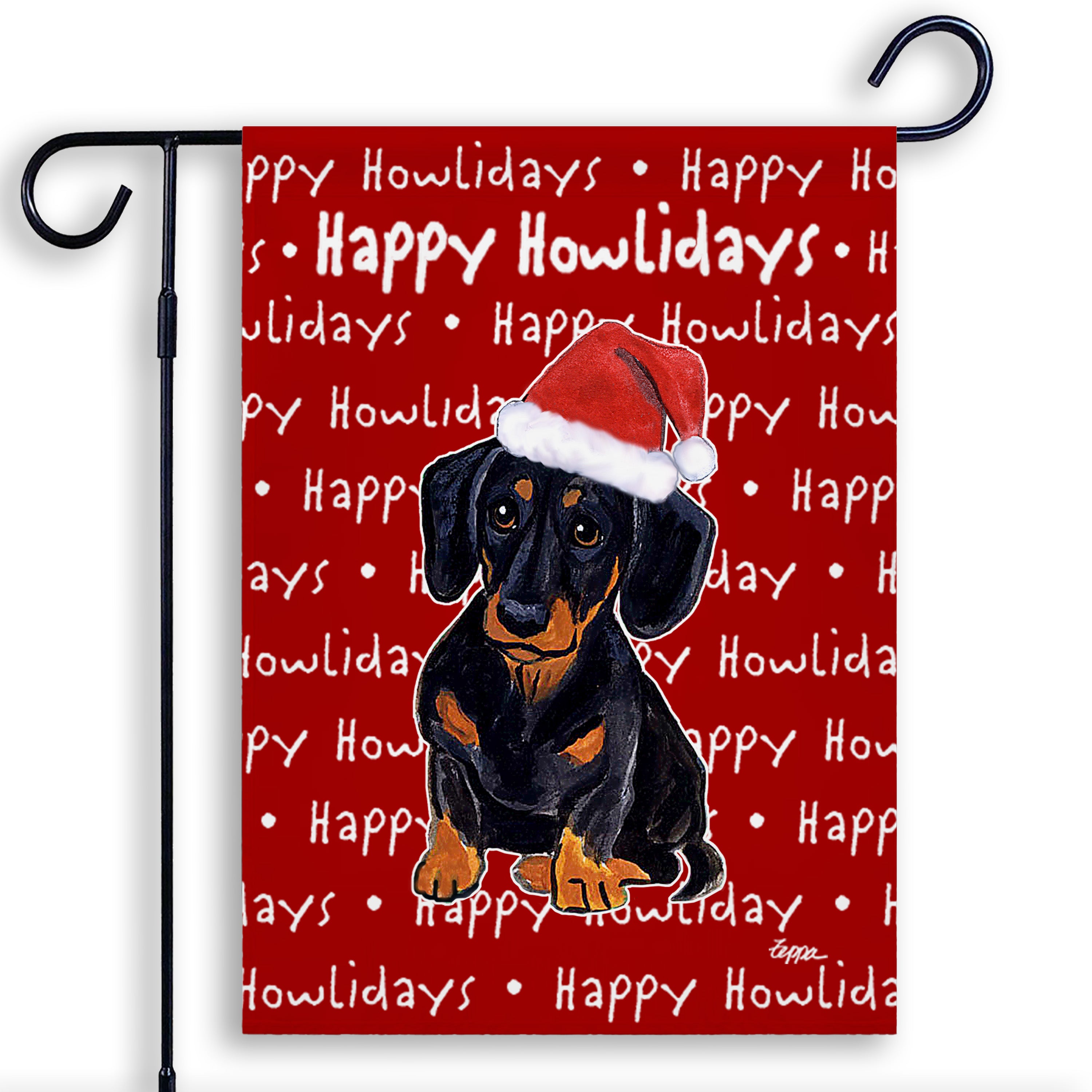 Dachshund Christmas Garden Flag