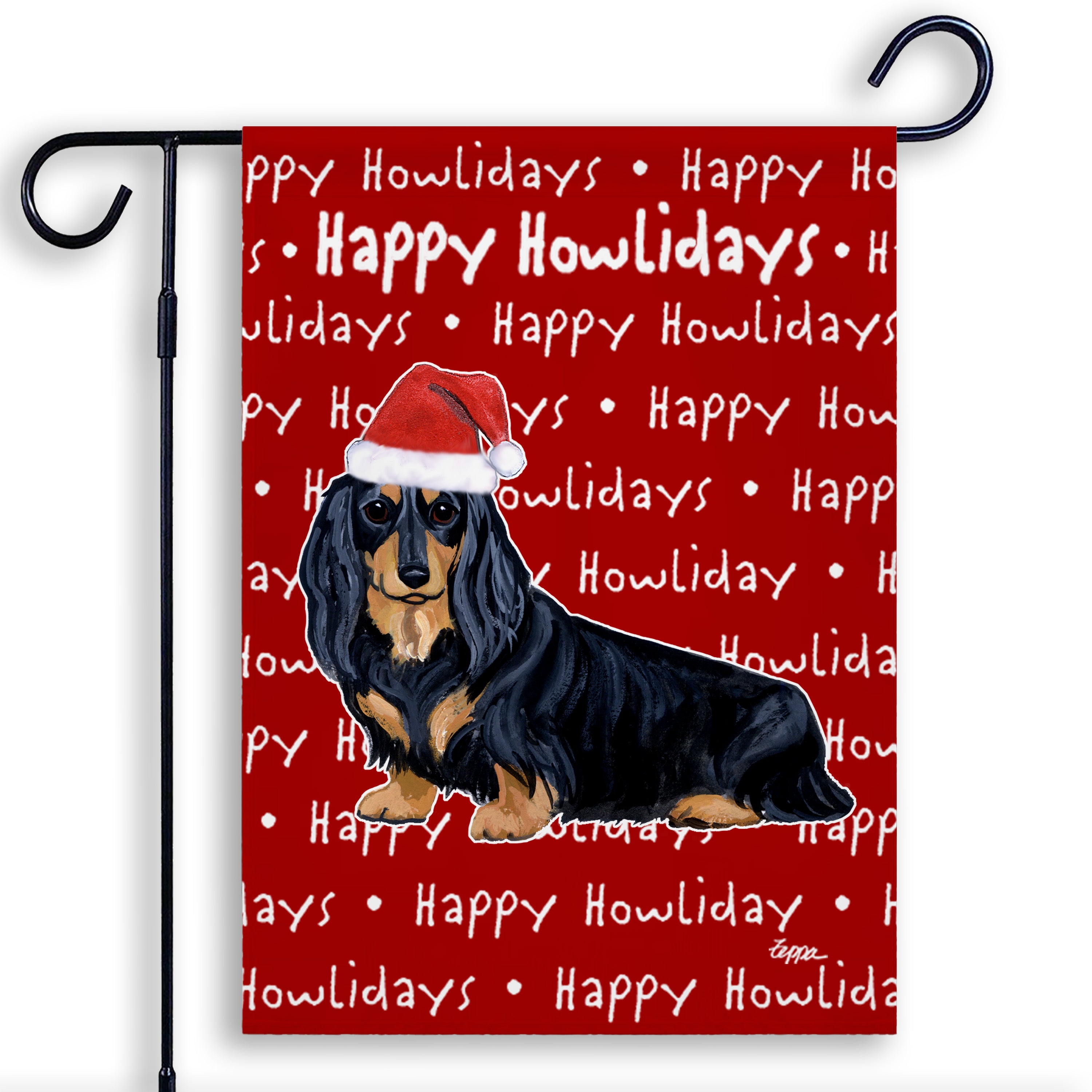 Dachshund Christmas Garden Flag