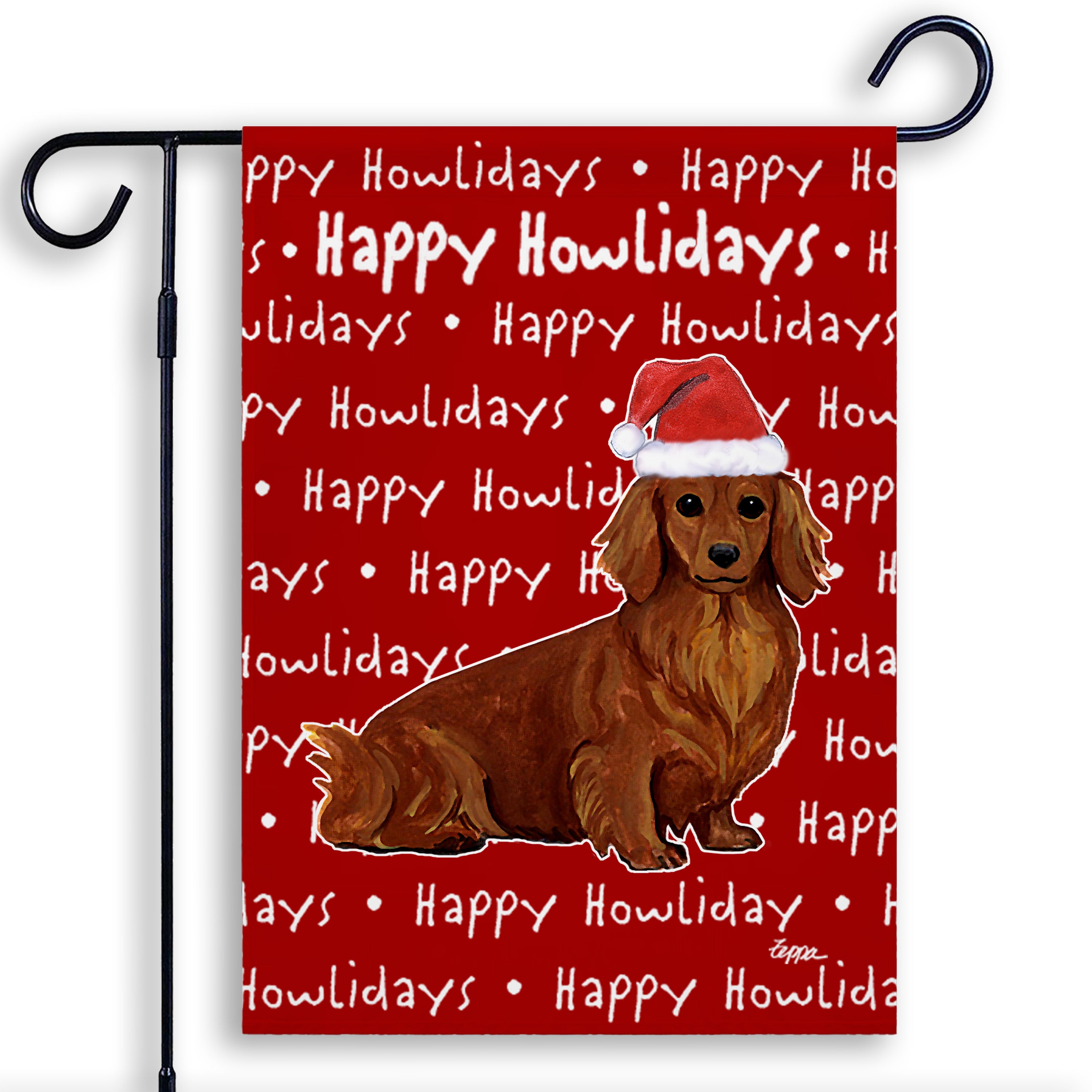 Dachshund Christmas Garden Flag