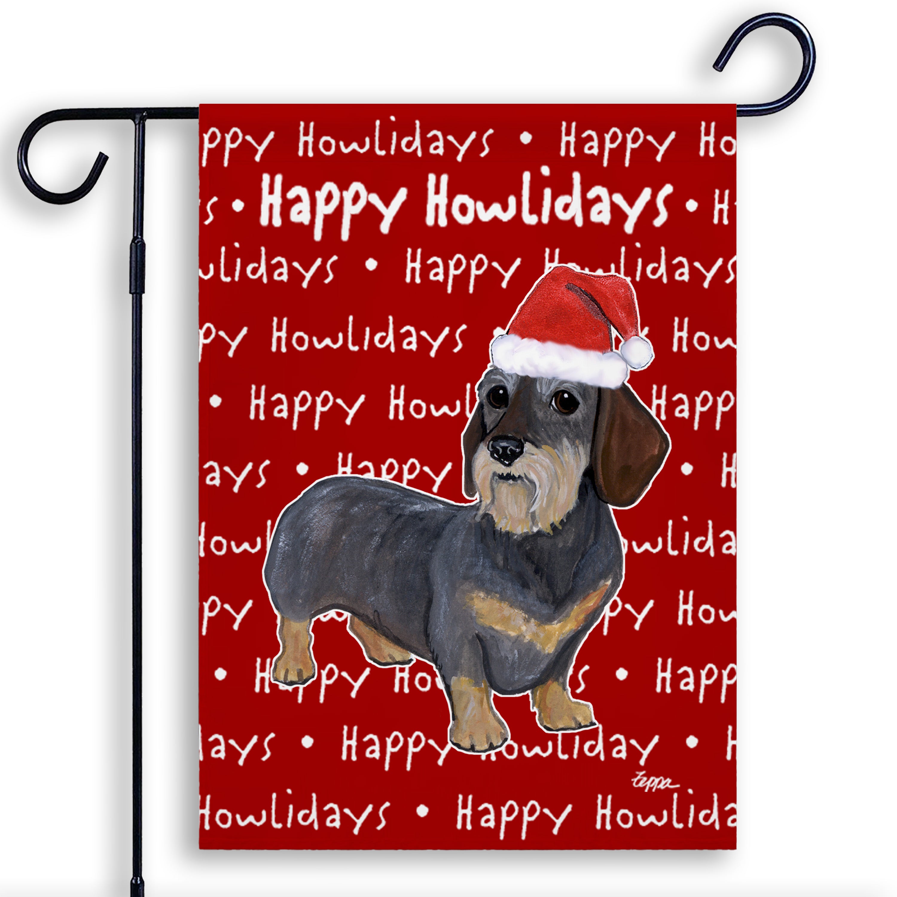Dachshund Christmas Garden Flag