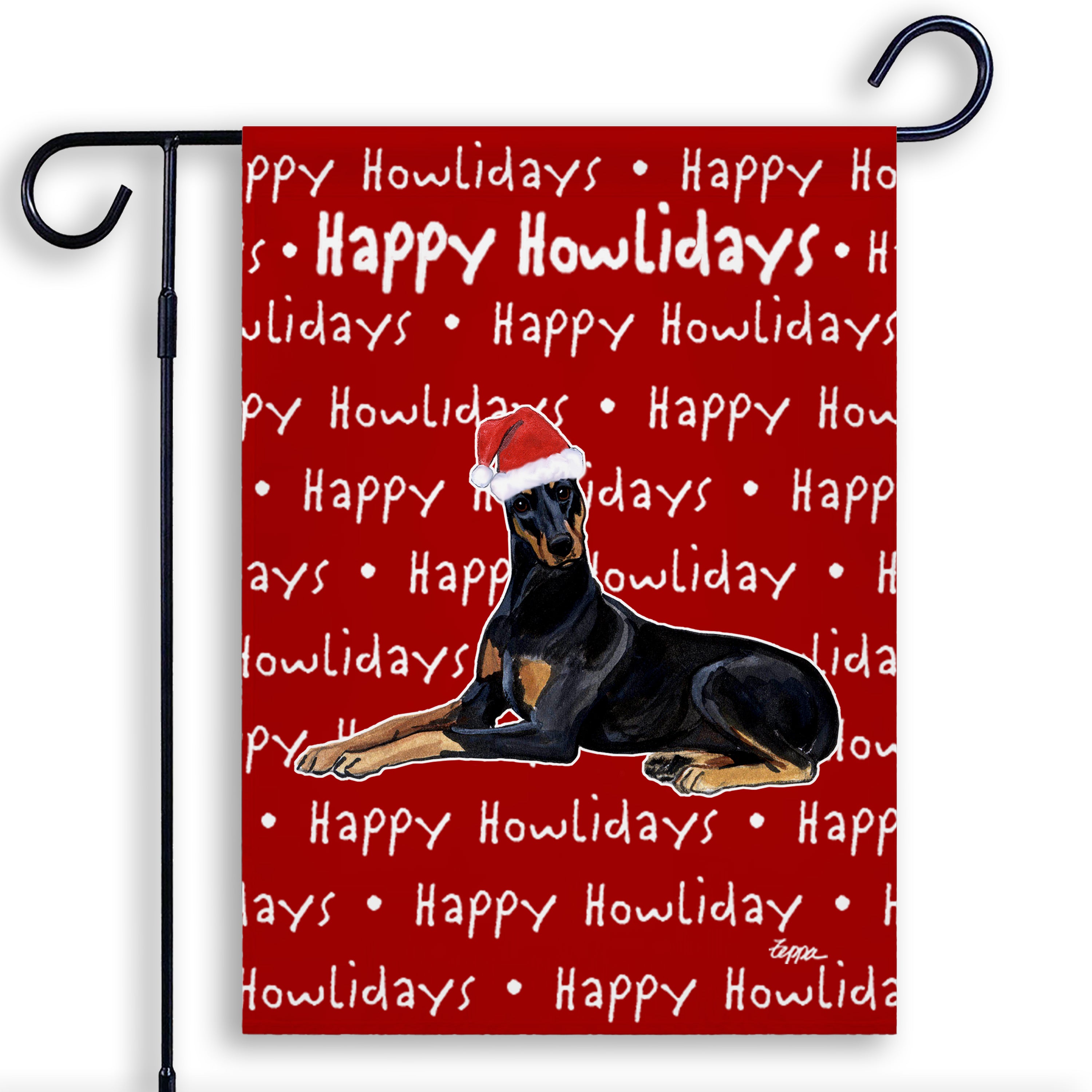 Doberman Pincher Christmas Garden Flag