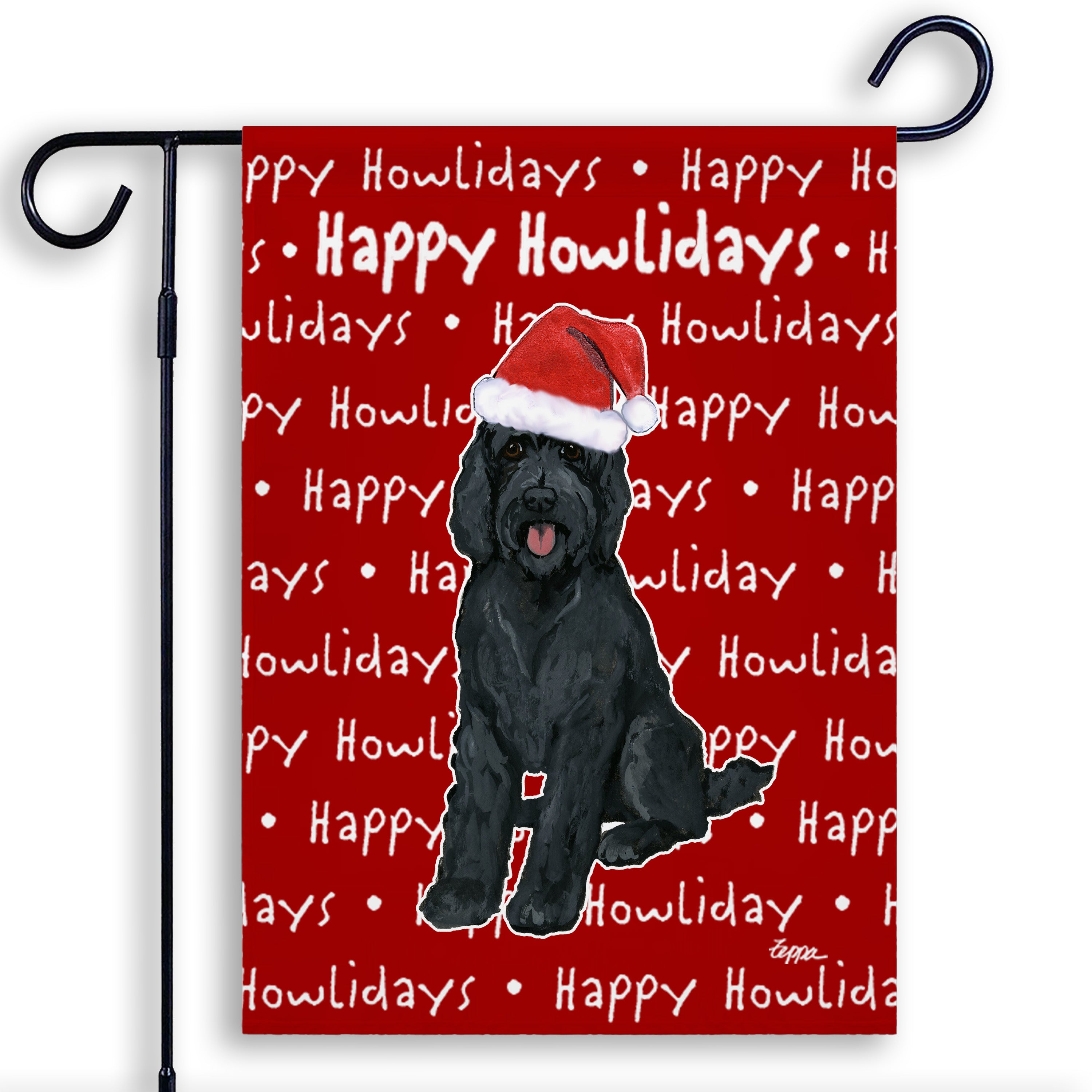 Golden-Labra Doodle Christmas Garden Flag