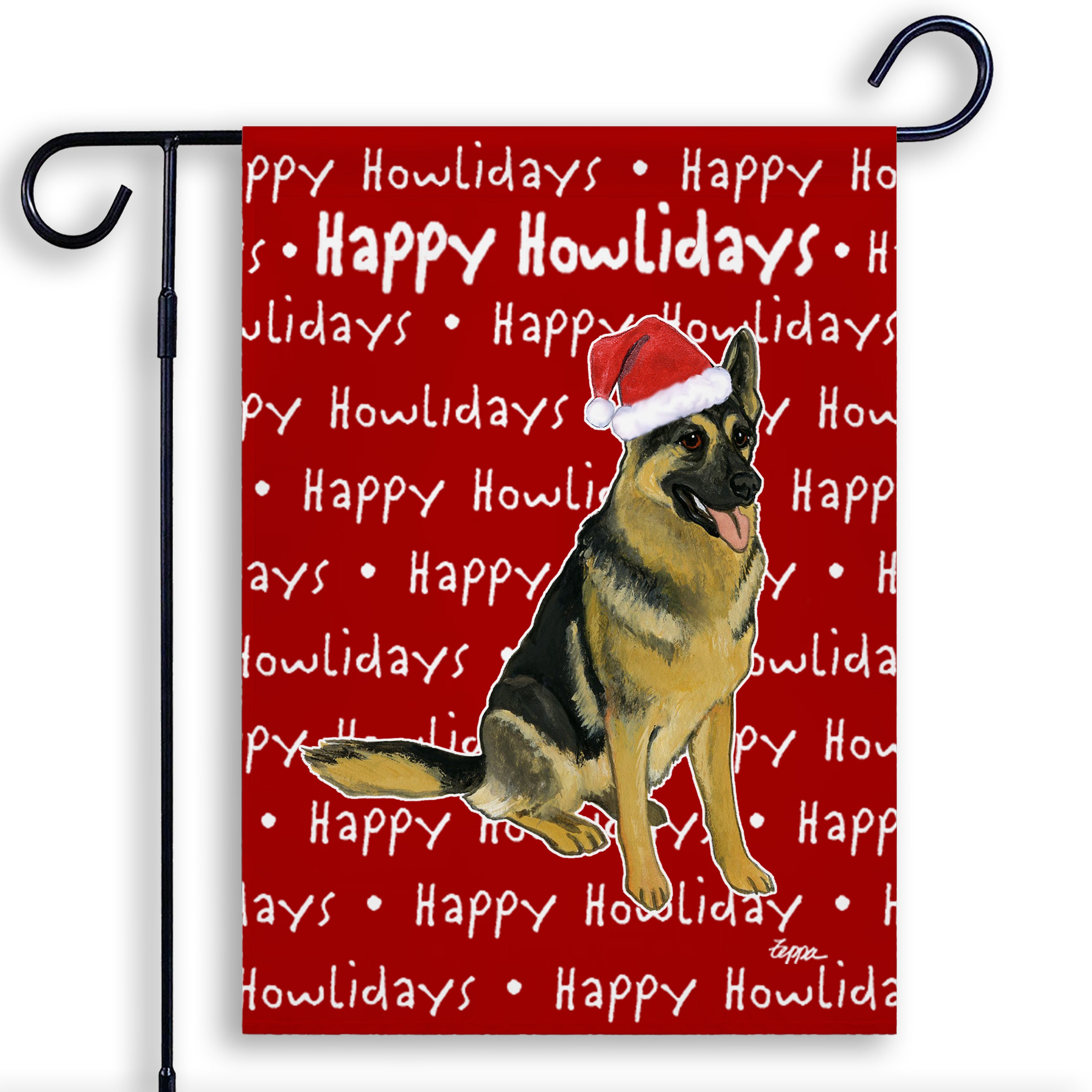 German Shepherd Christmas Garden Flag