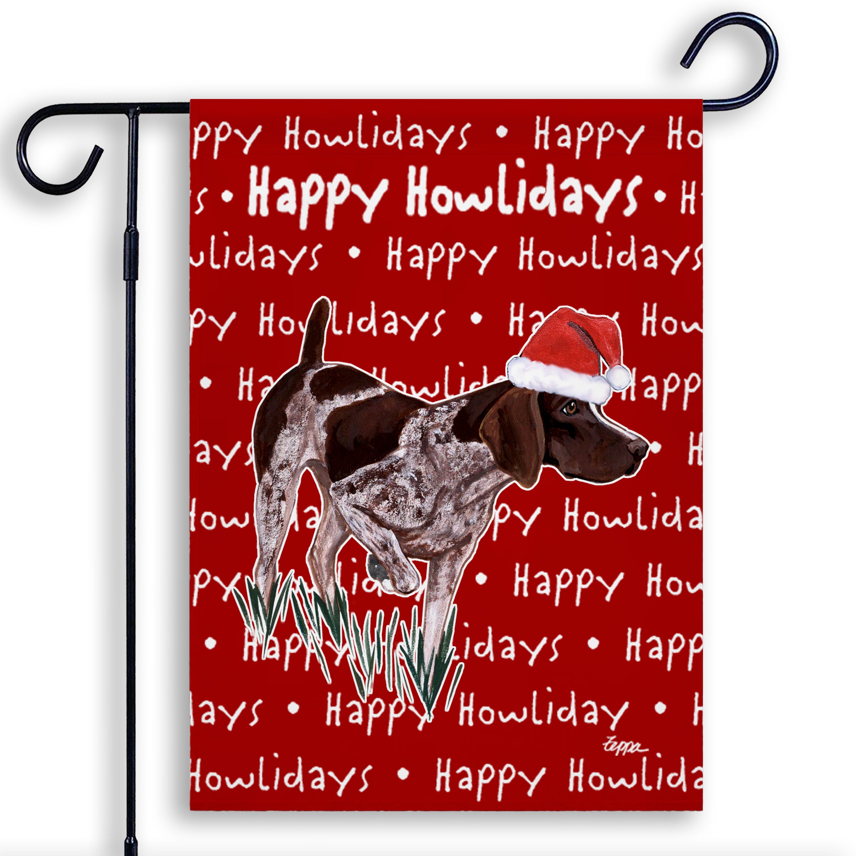 German Shorthair Pointer Christmas Garden Flag