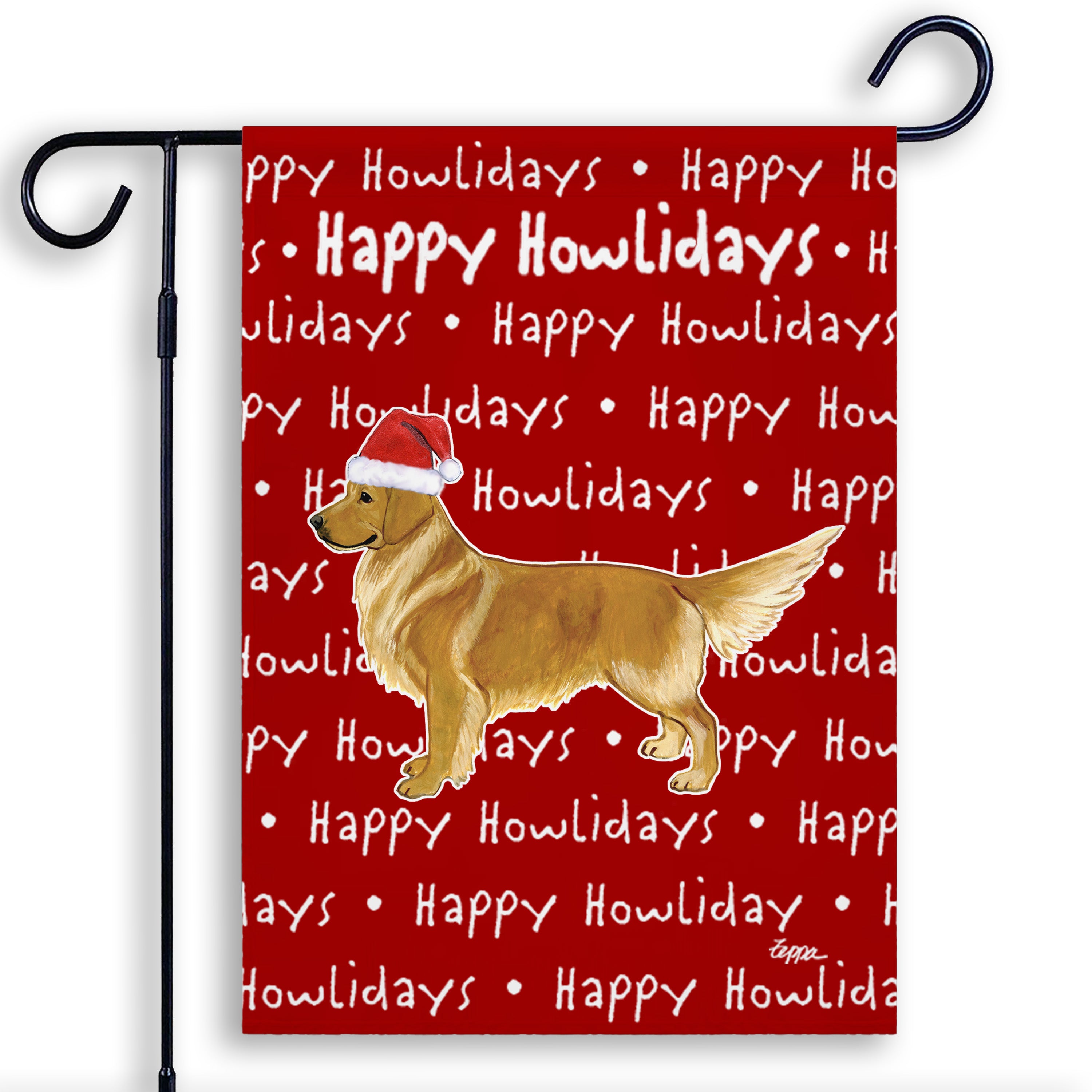 Golden Retriever Christmas Garden Flag