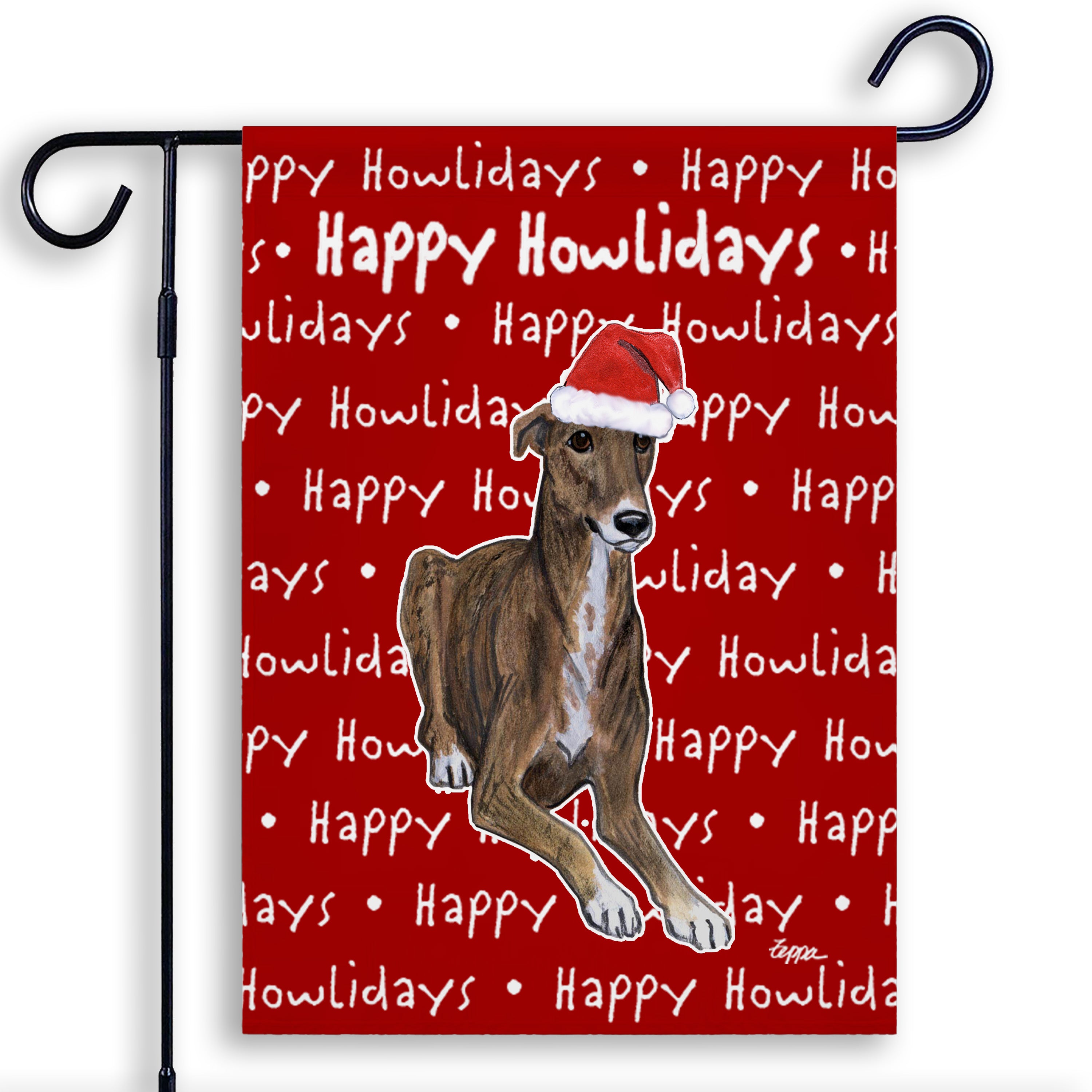 Greyhound Christmas Garden Flag