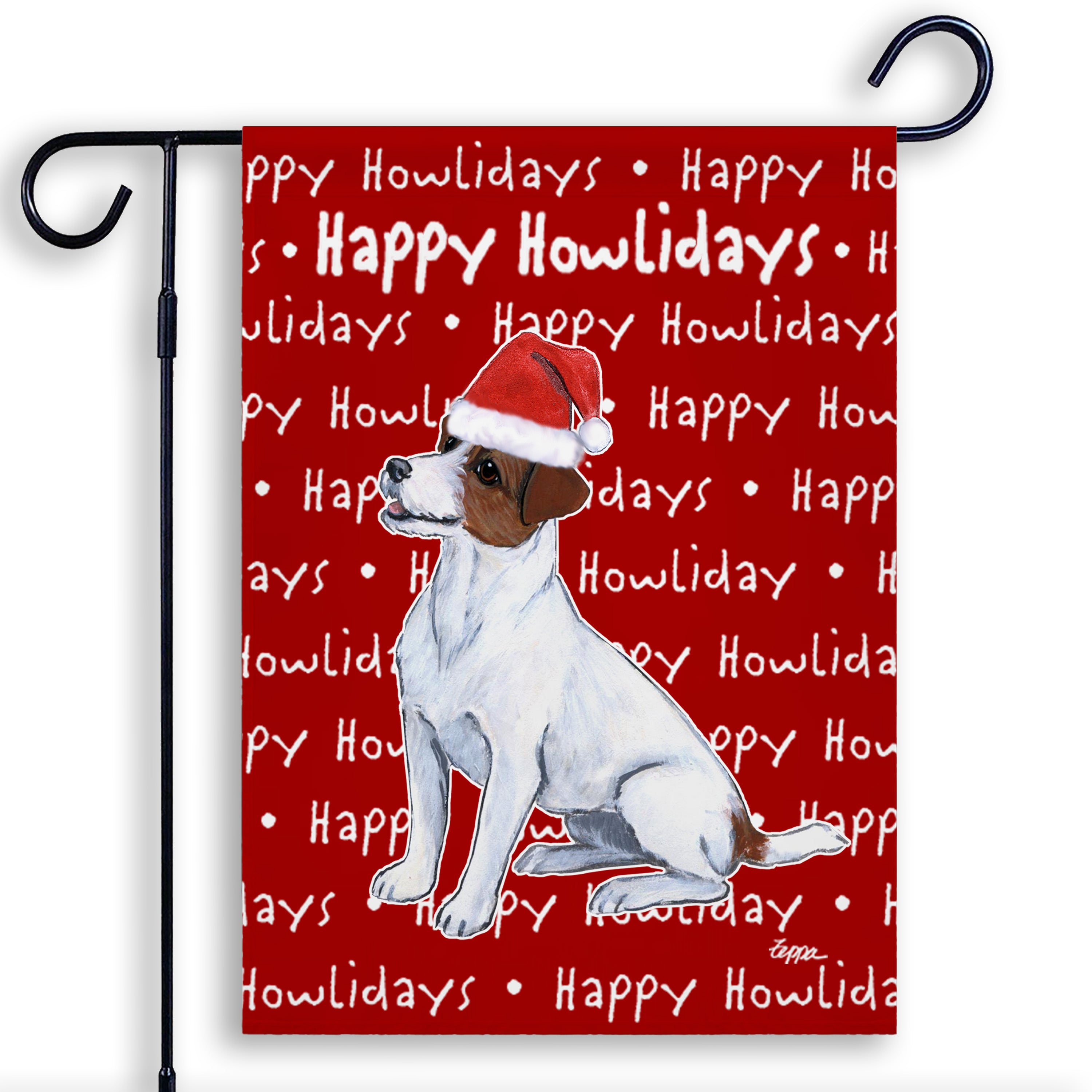 Jack Russell Terrier Christmas Garden Flag