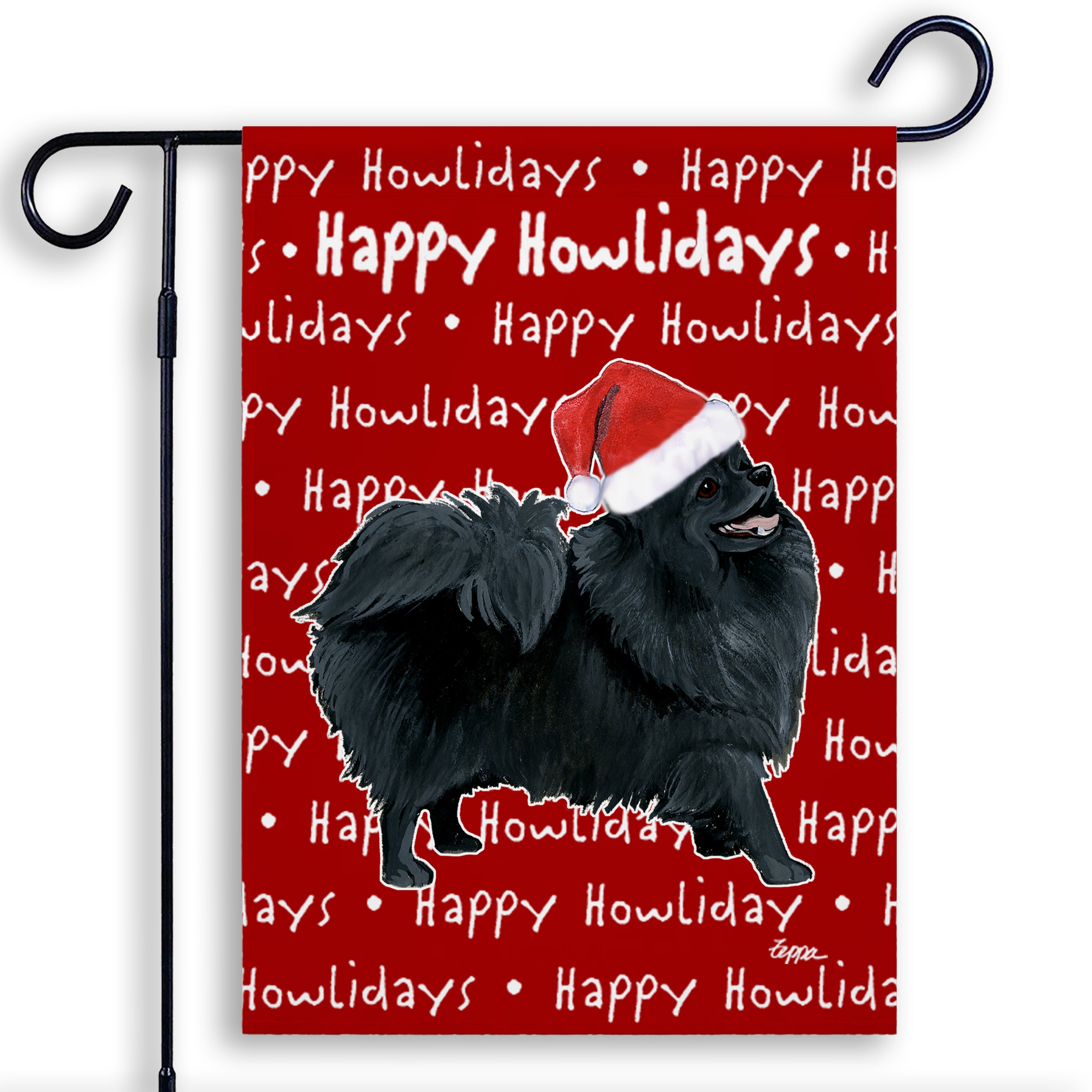 Pomeranian Christmas Garden Flag