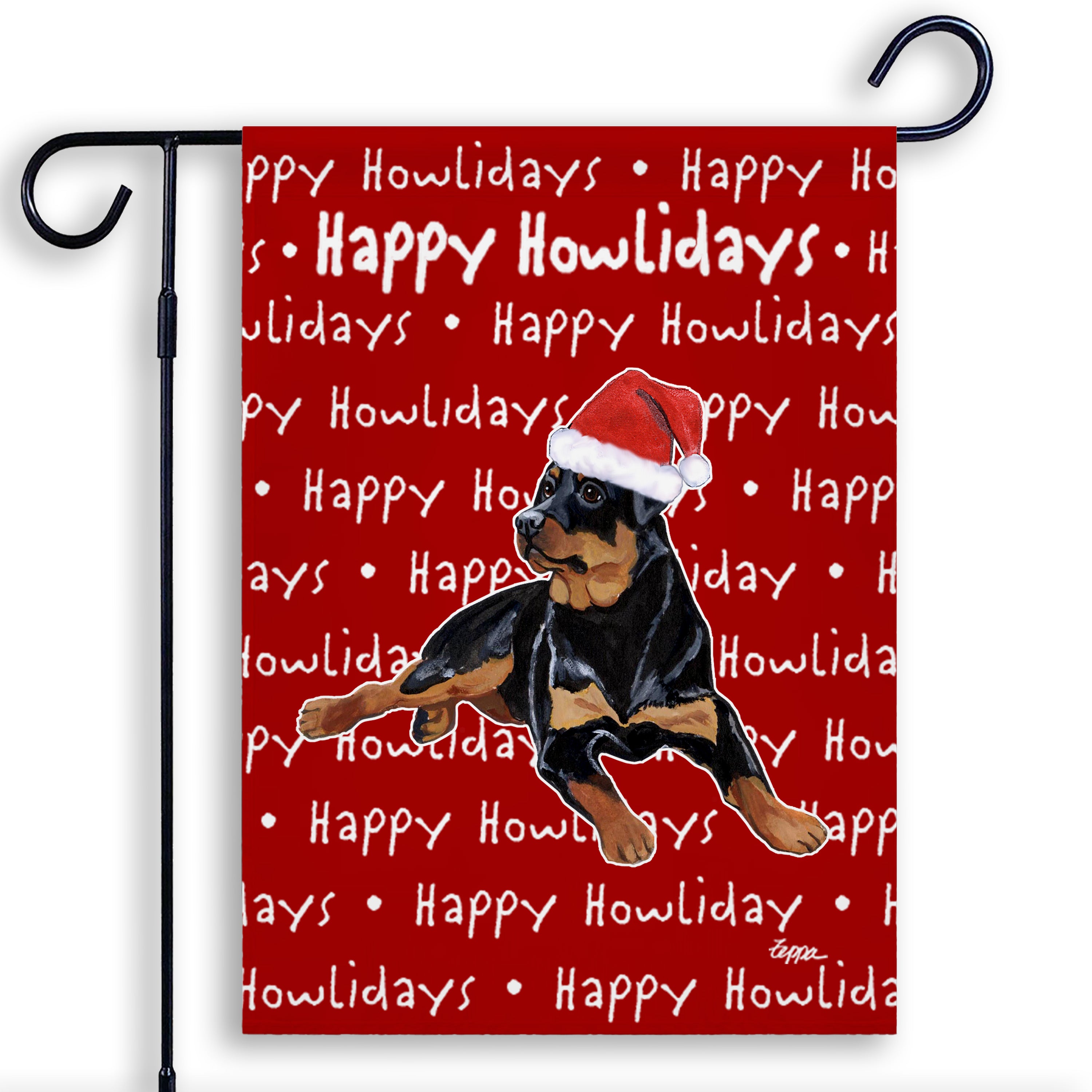 Rottweiler Christmas Garden Flag