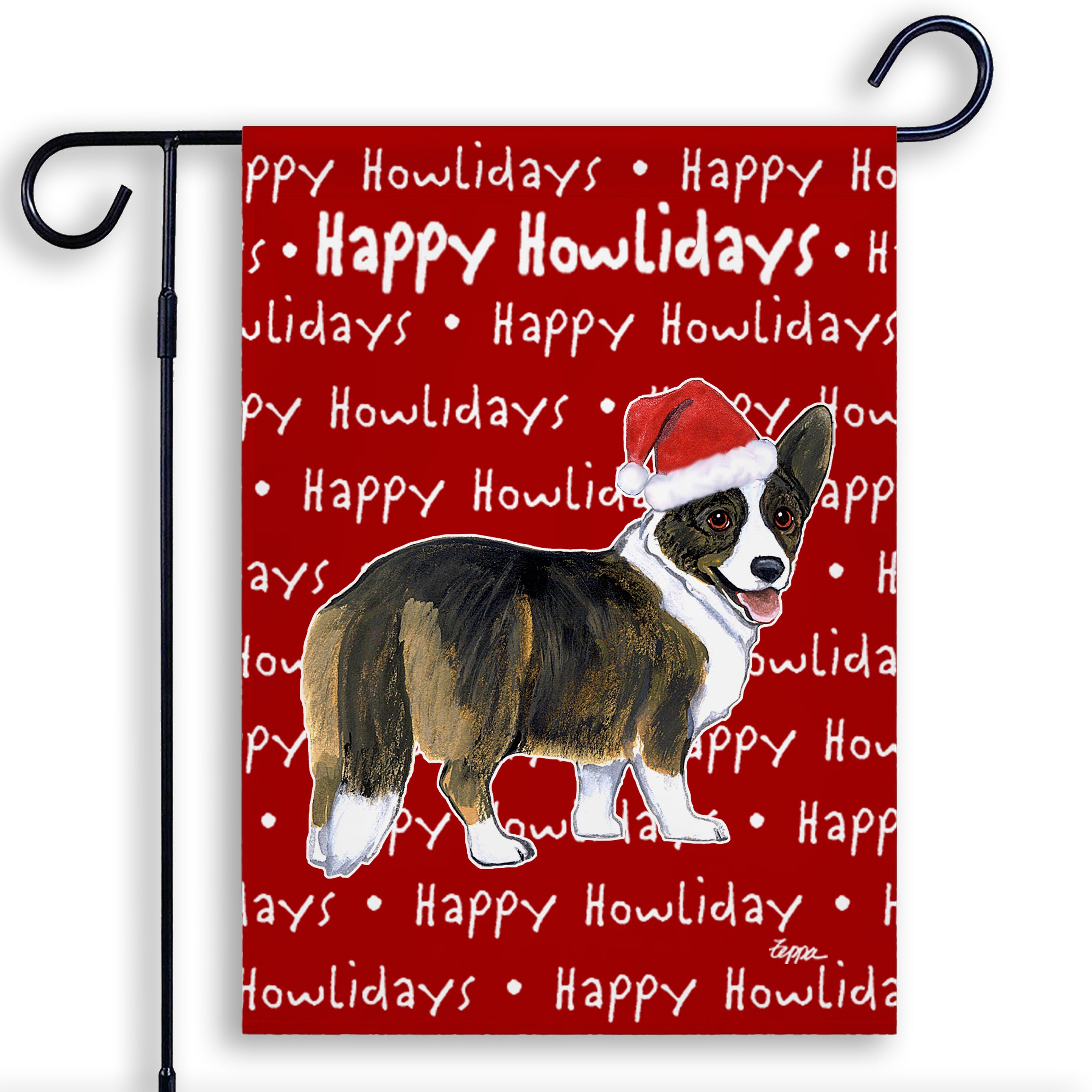 Welsh Corgi Cardigan  Christmas Garden Flag