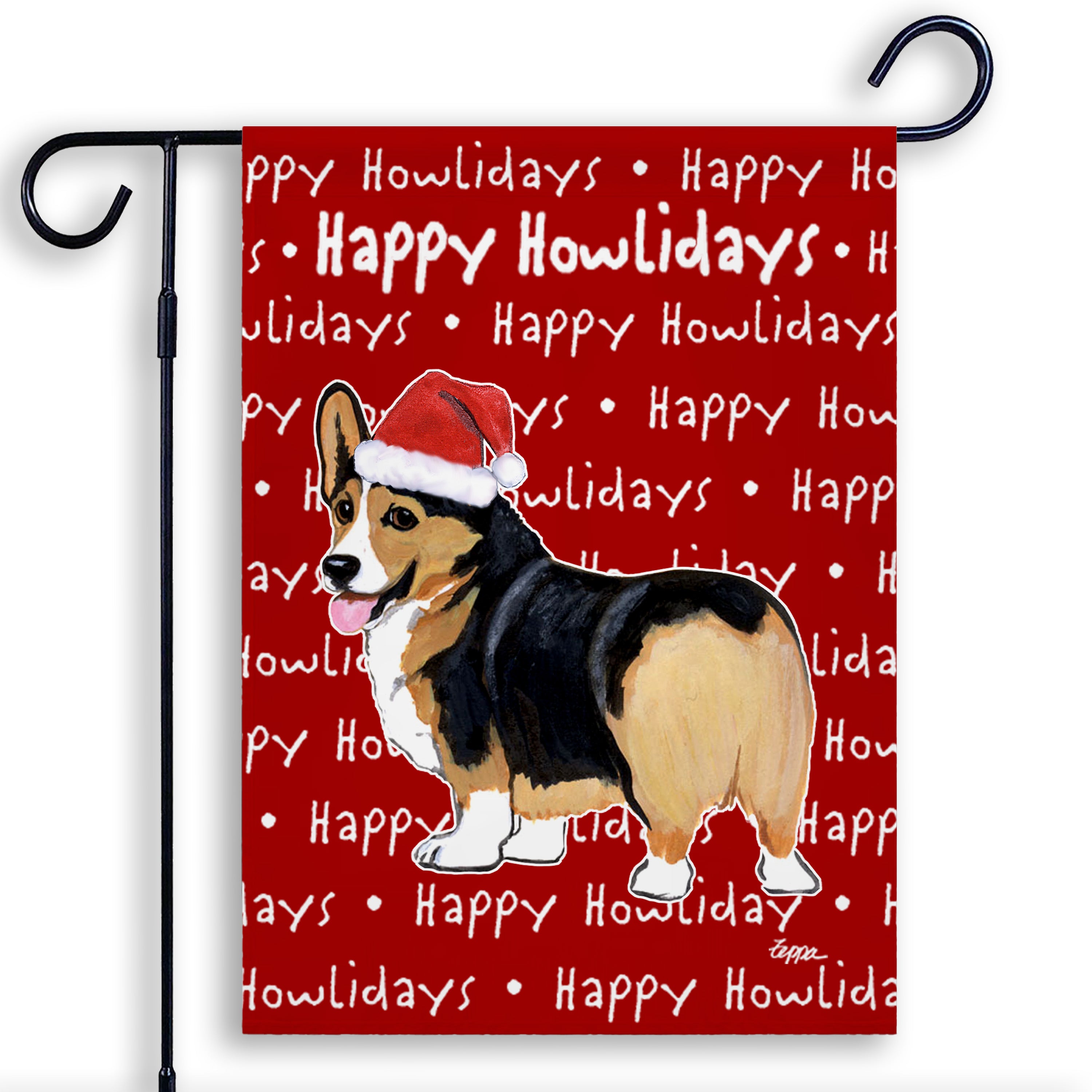 Welsh Corgi Pembroke Christmas Garden Flag