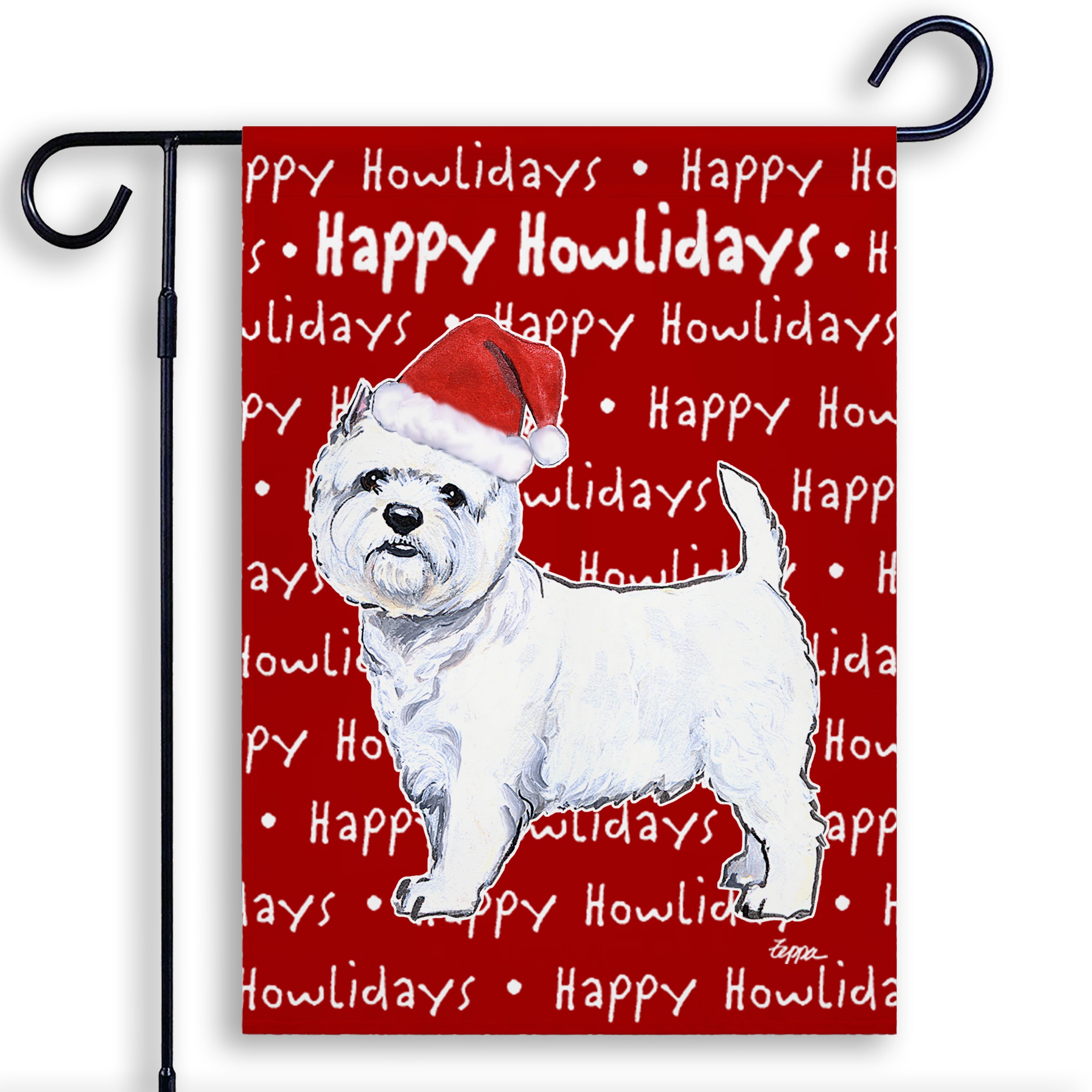 West Highland Terrier Christmas Garden Flag