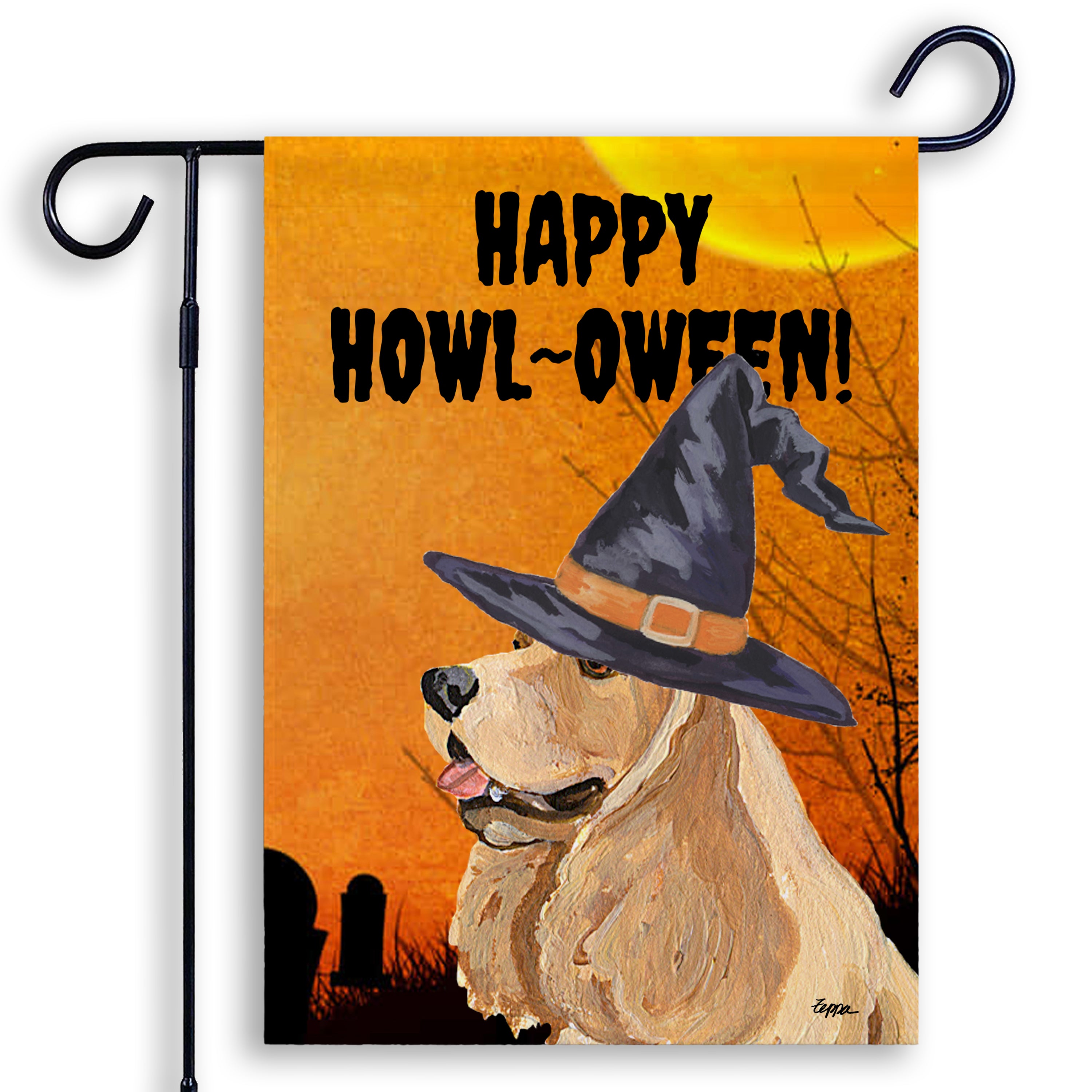 American Cocker Spaniel Halloween Garden Flag