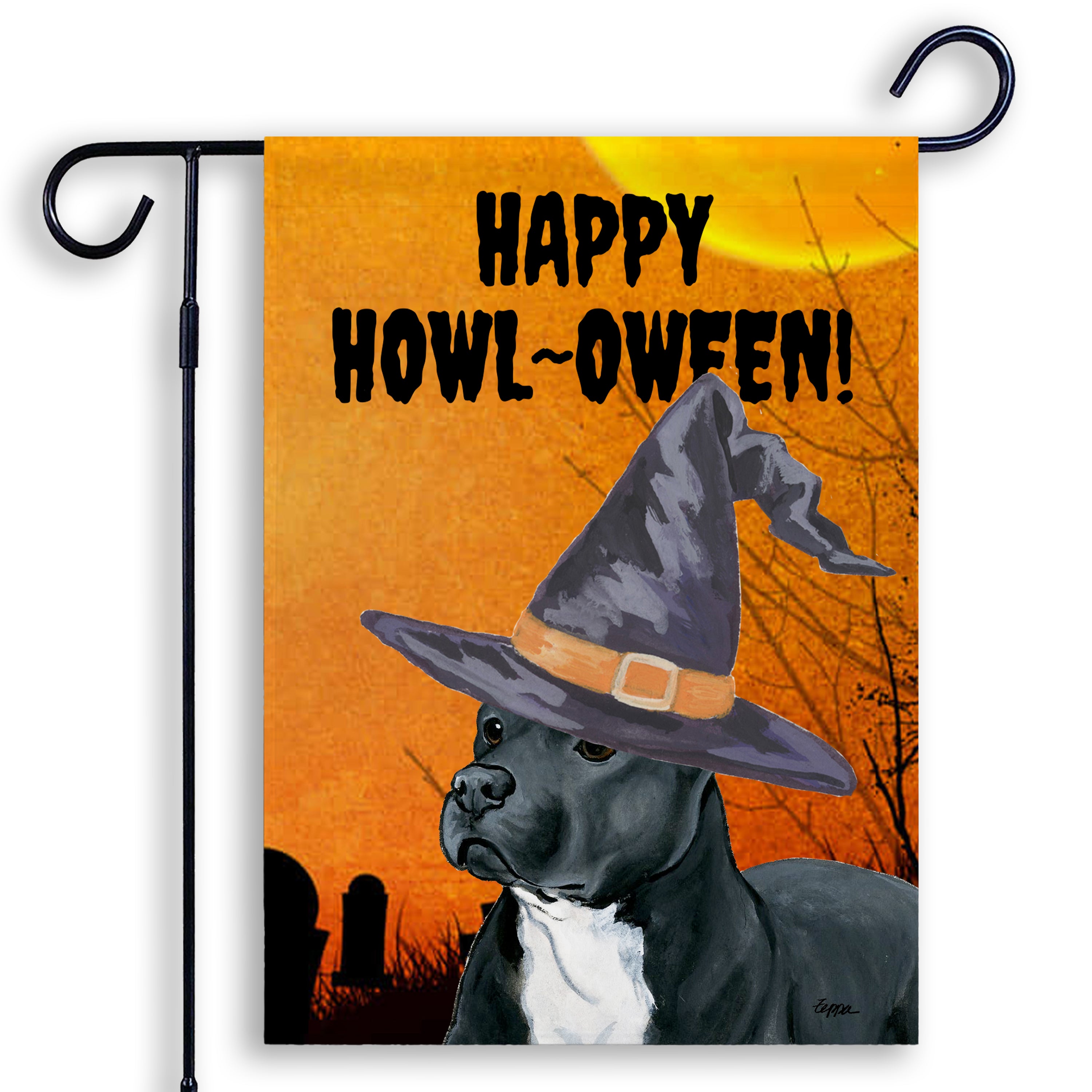 American Pit Bull Halloween Garden Flag