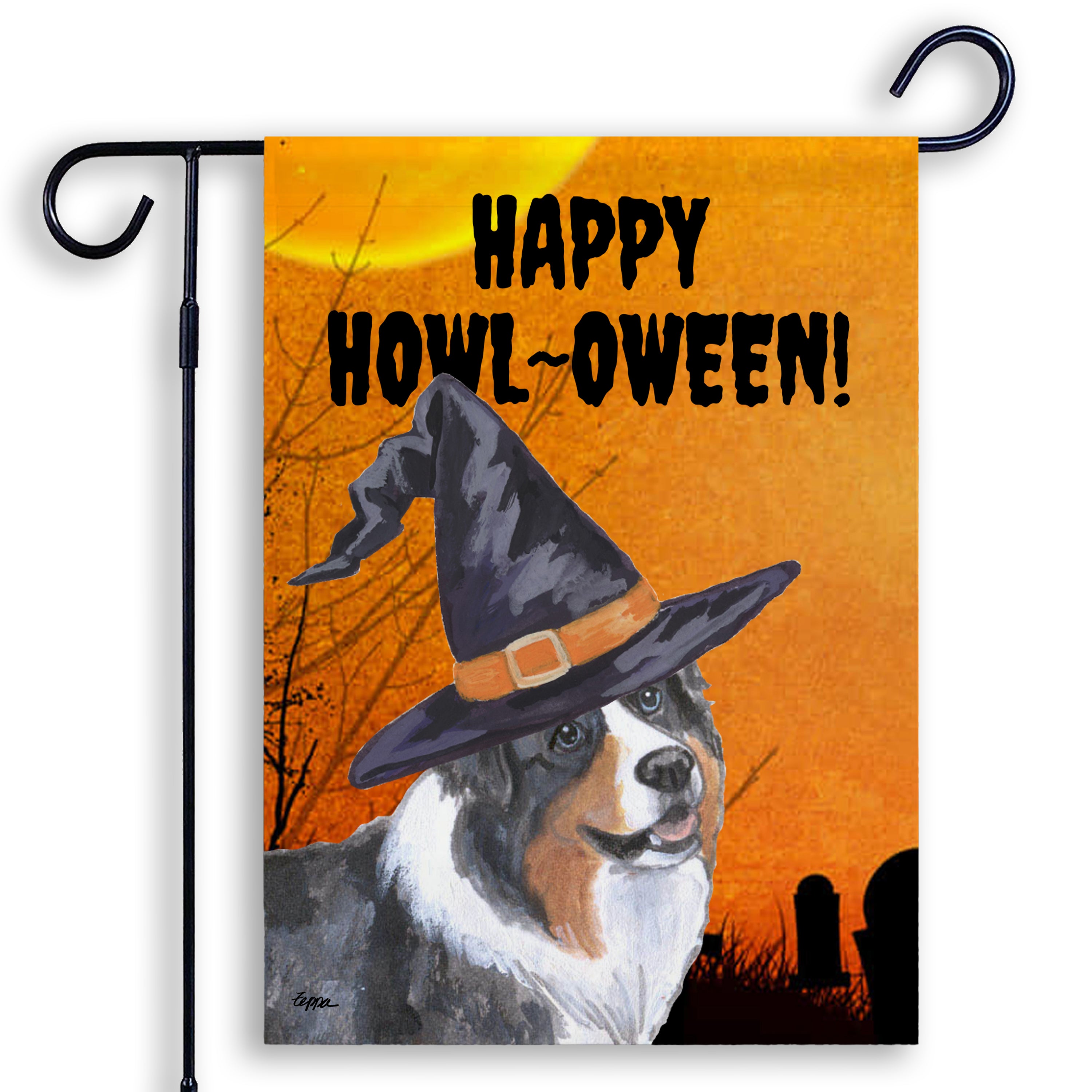 Australian Shepherd Halloween Garden Flag