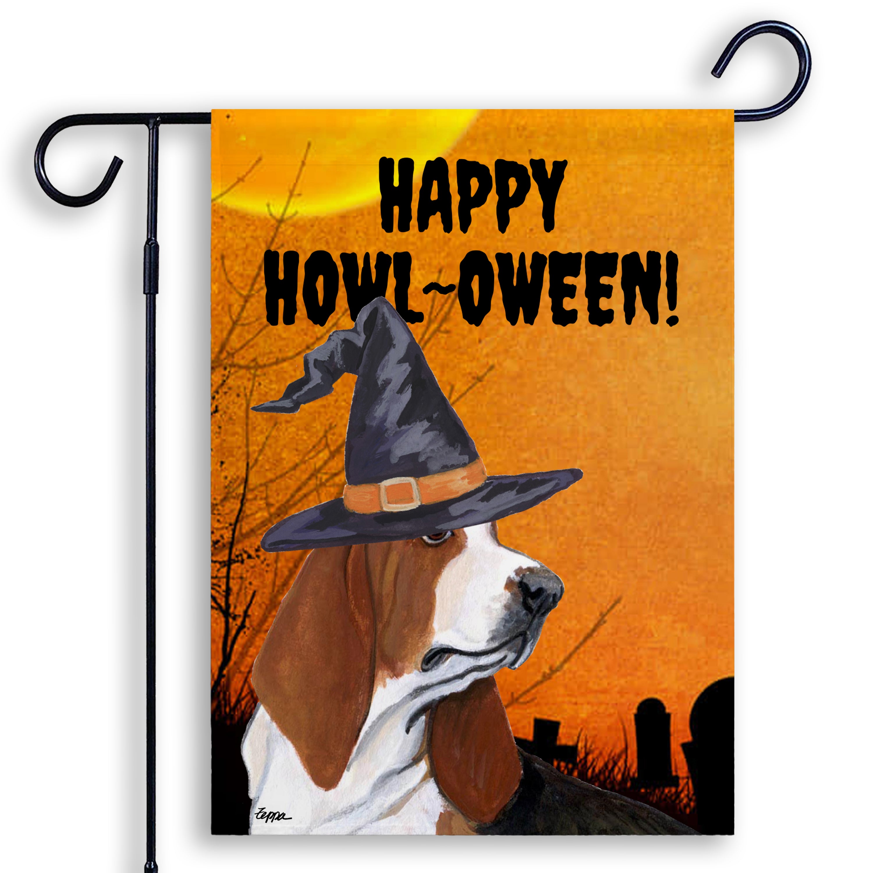 Basset Hound      Halloween Garden Flag