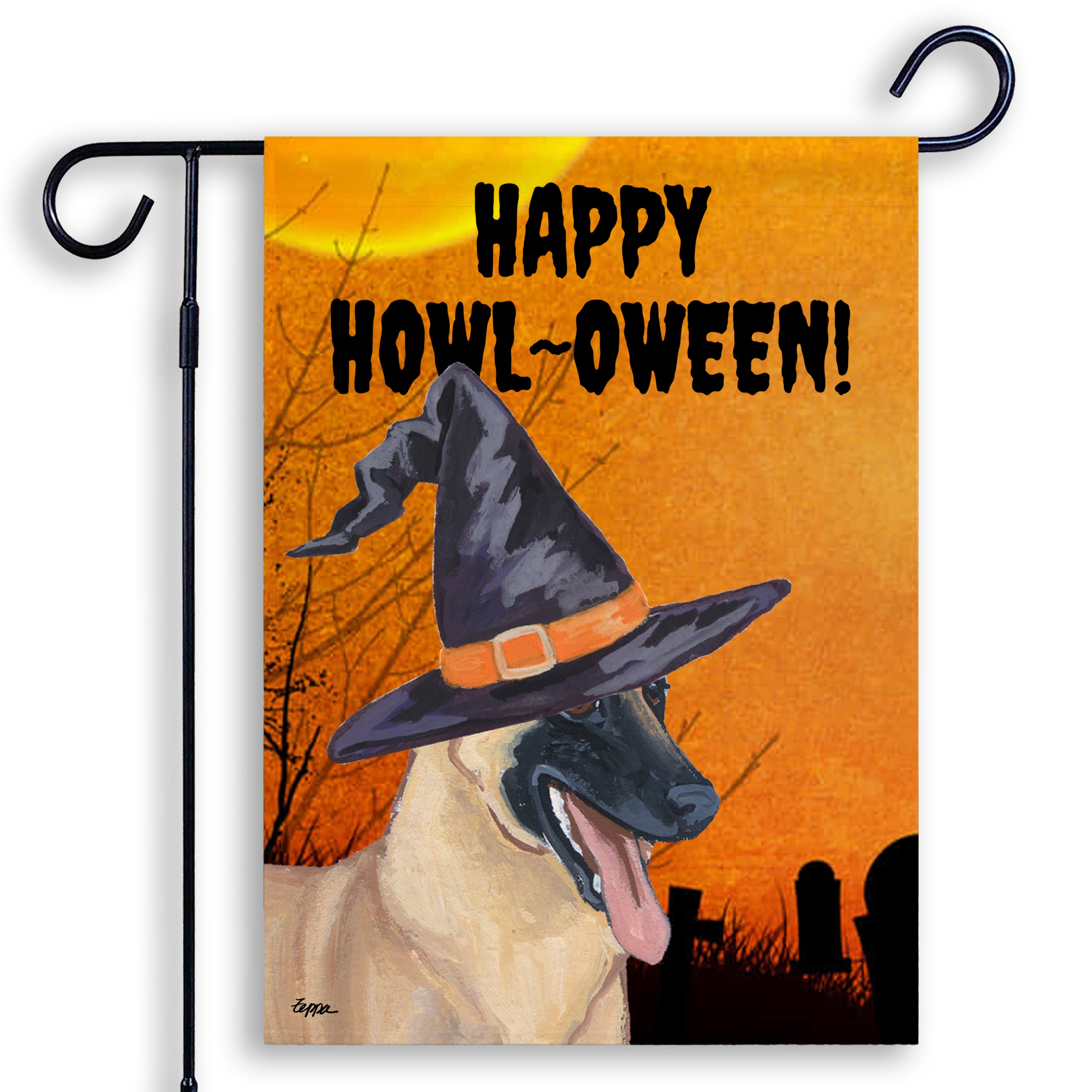 Belgian Malinois Halloween Garden Flag