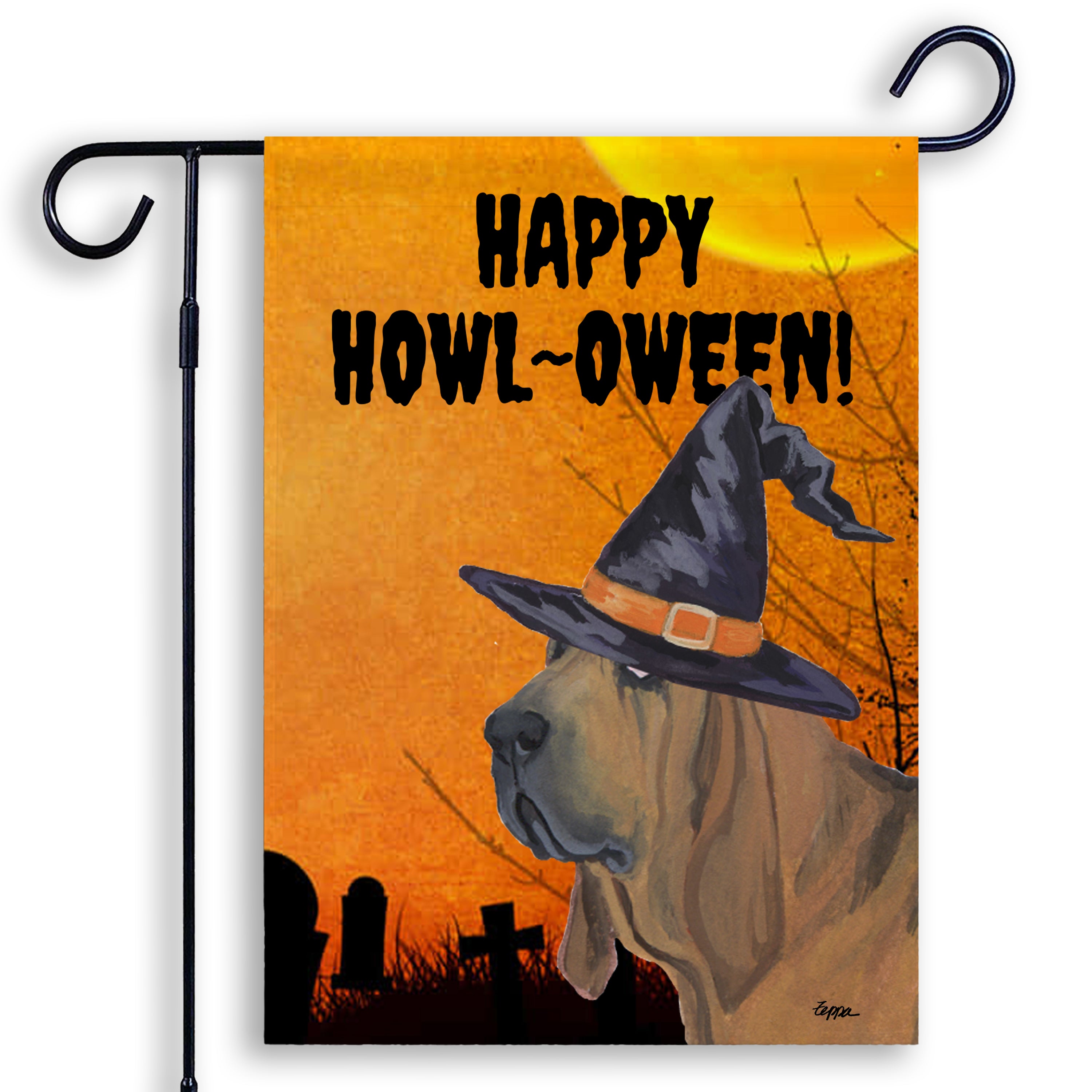 Bloodhound Halloween Garden Flag