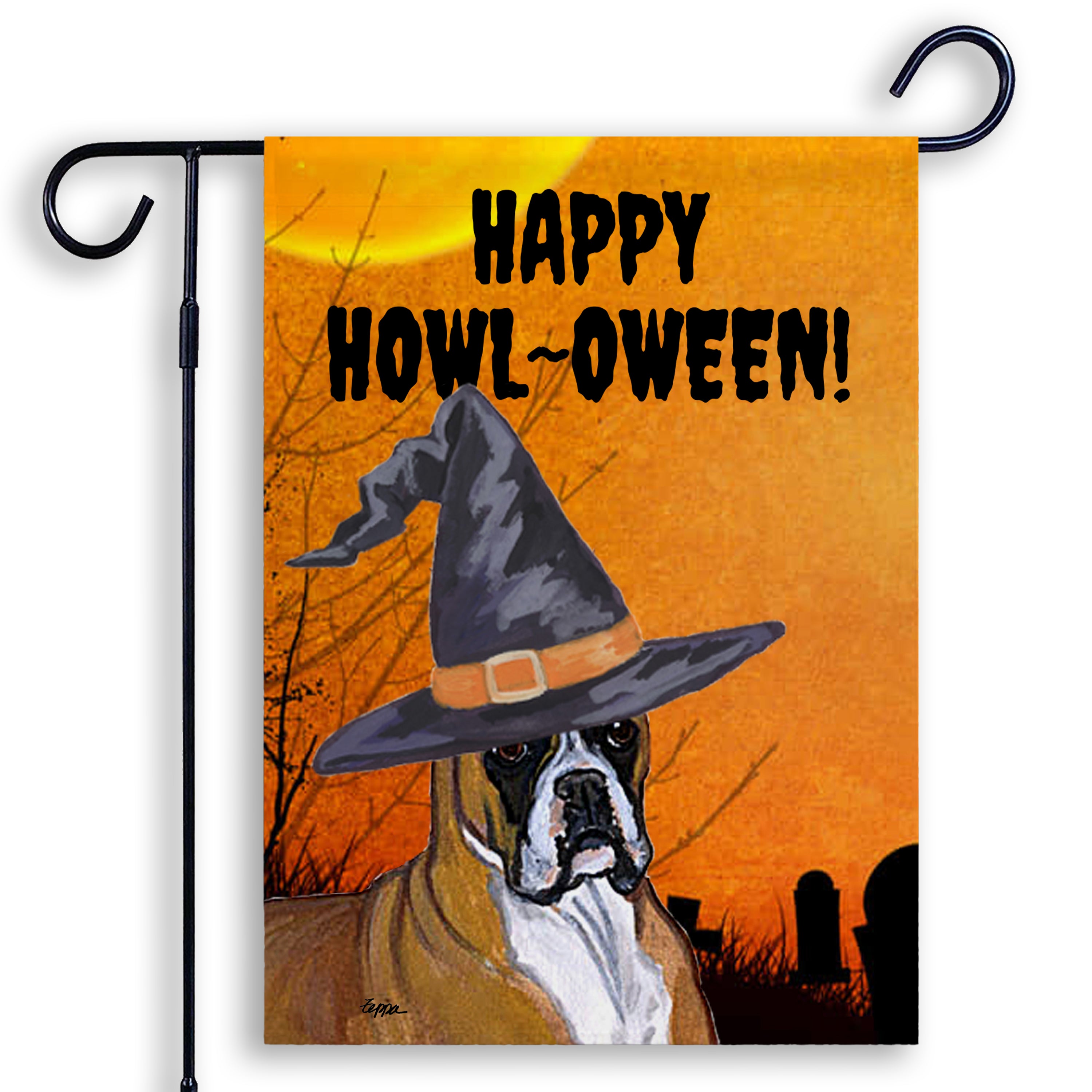 Boxer Lying Halloween Garden Flag