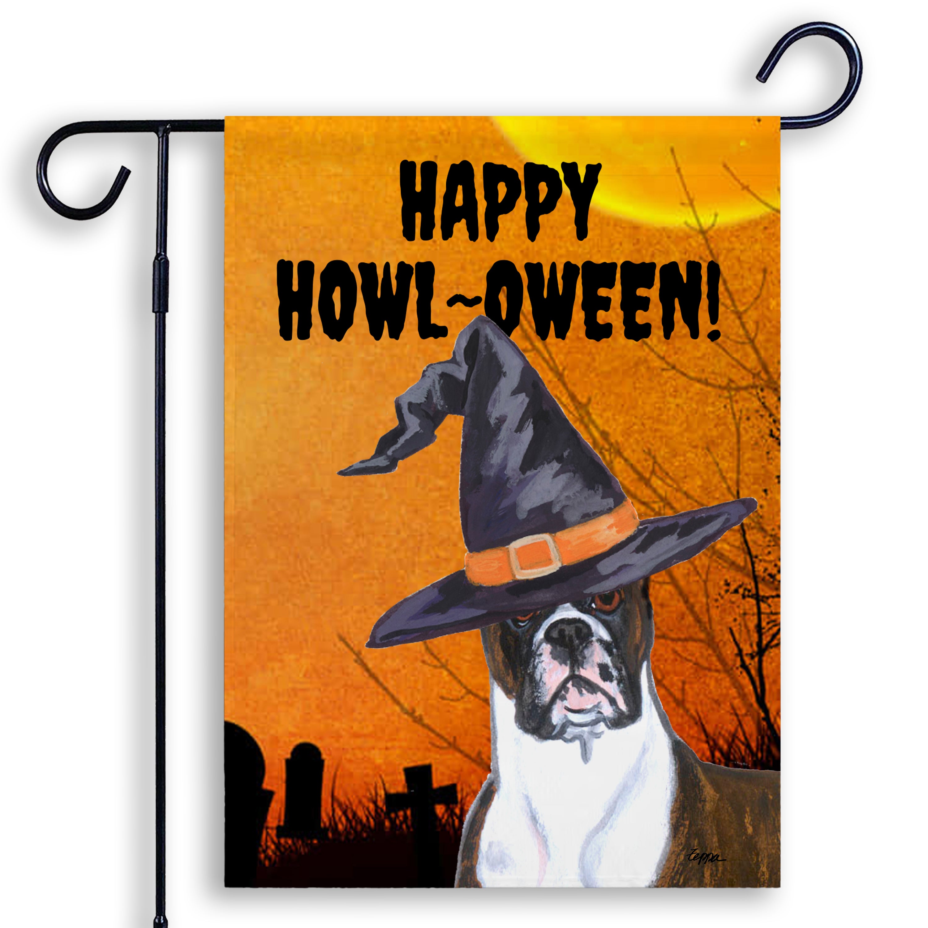 Boxer Standing Halloween Garden Flag