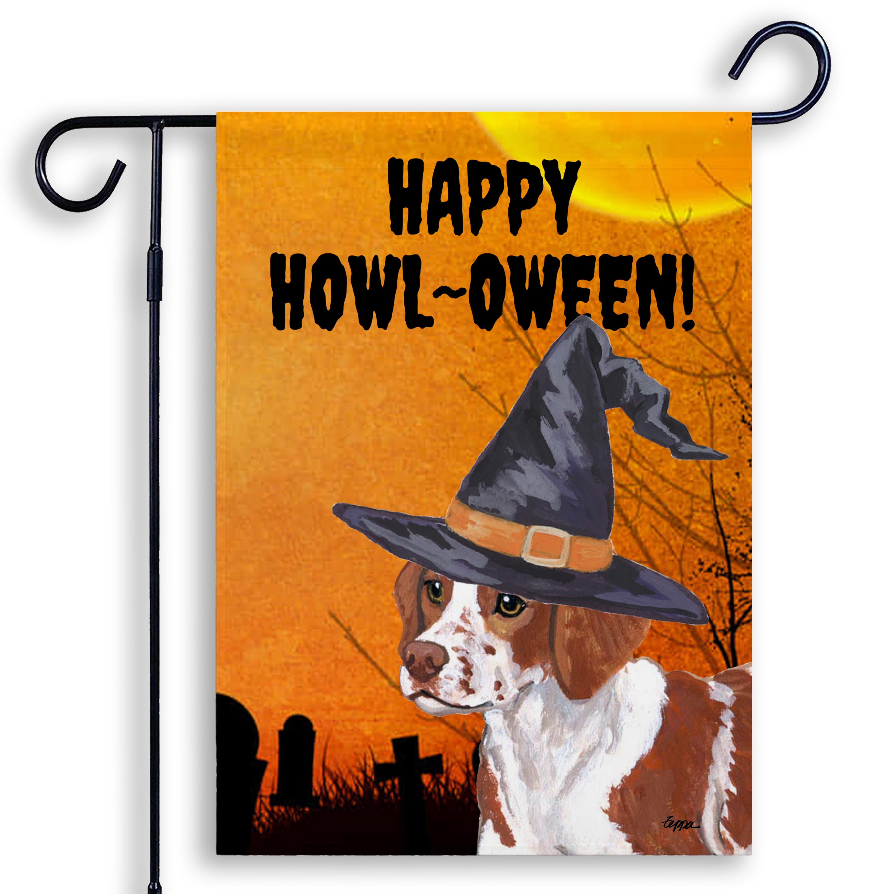 Brittany Halloween Garden Flag