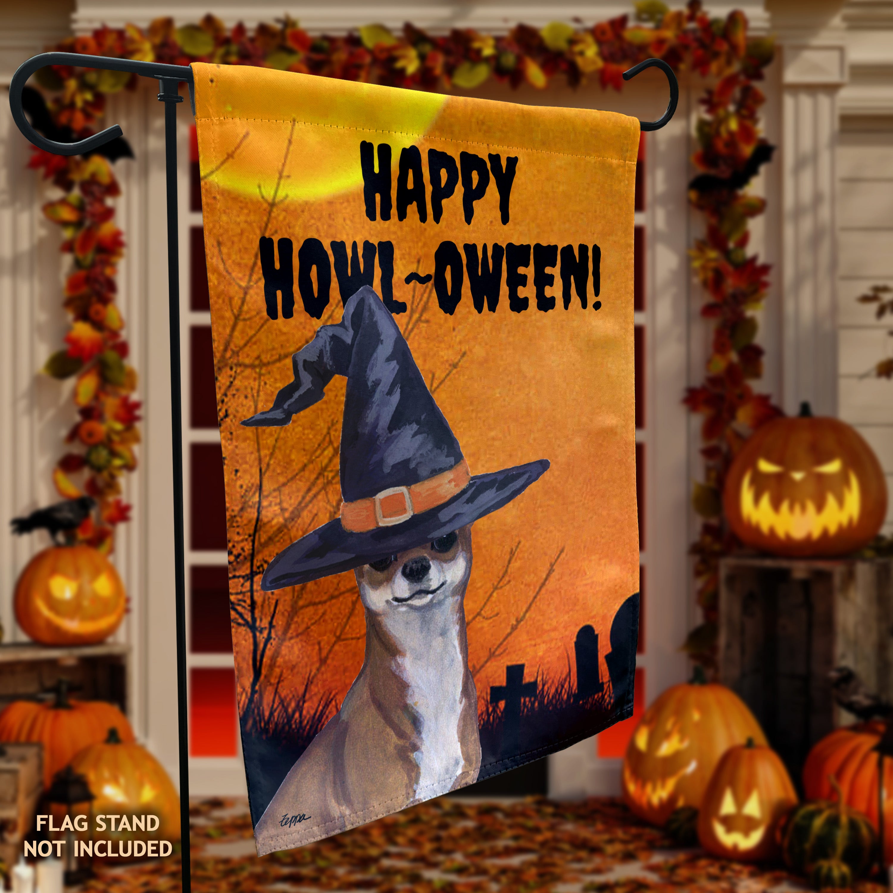 Chihuahua Halloween Garden Flag