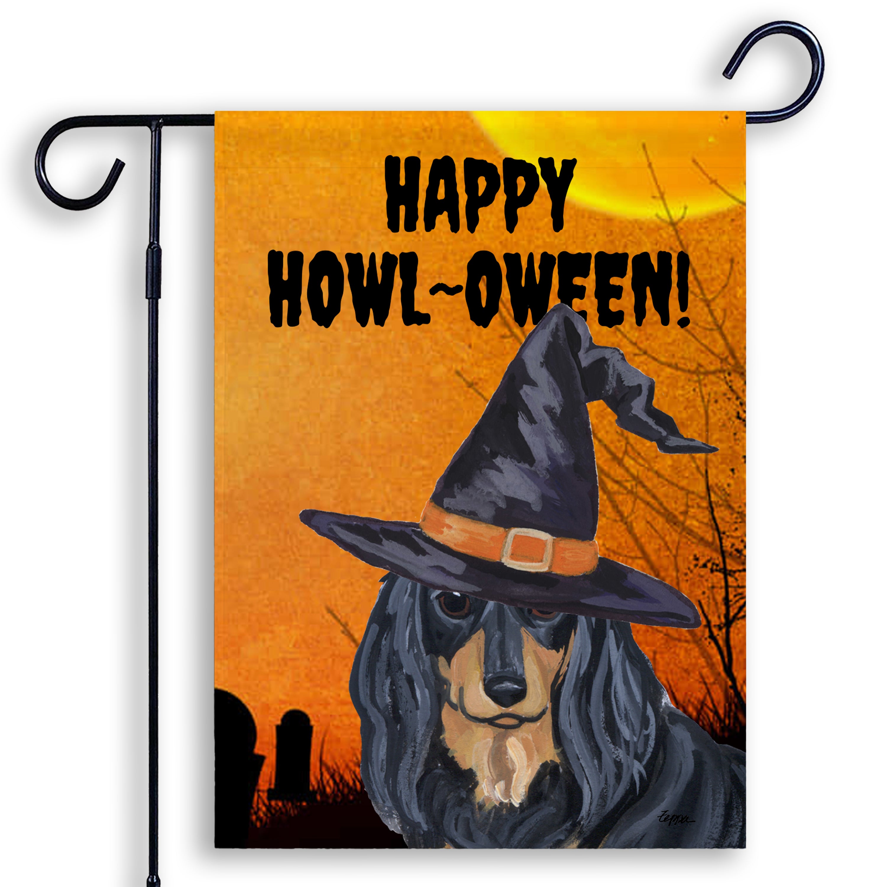 Dachshund Halloween Garden Flag