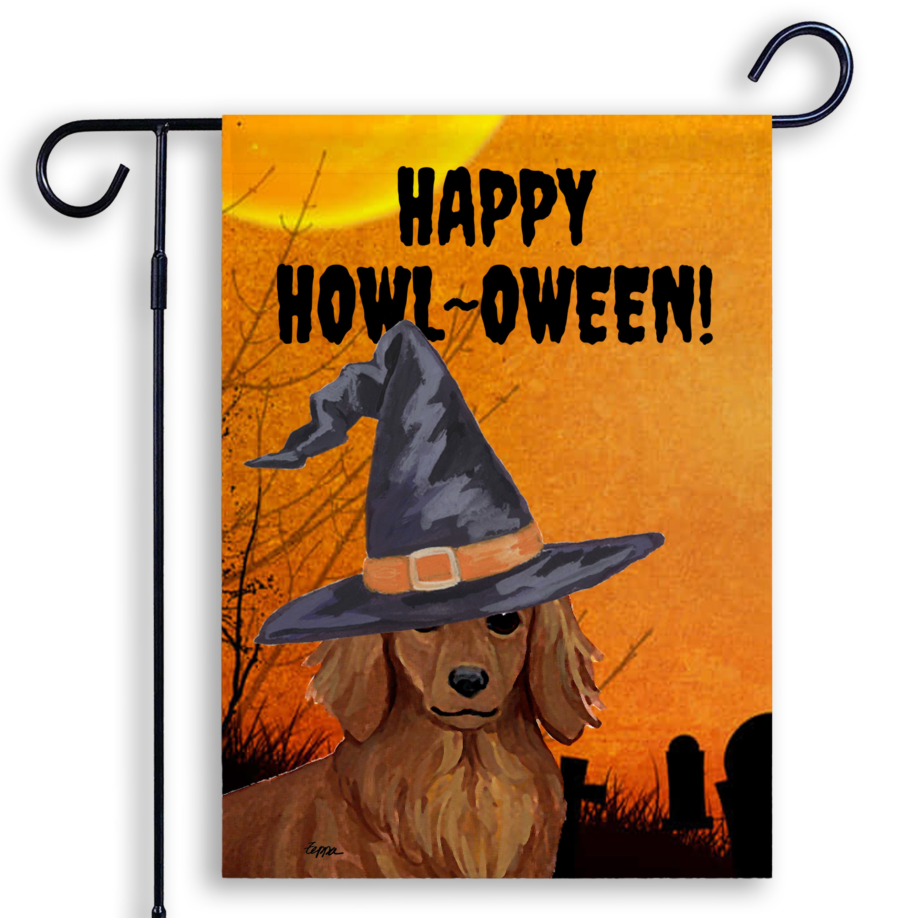 Dachshund Halloween Garden Flag