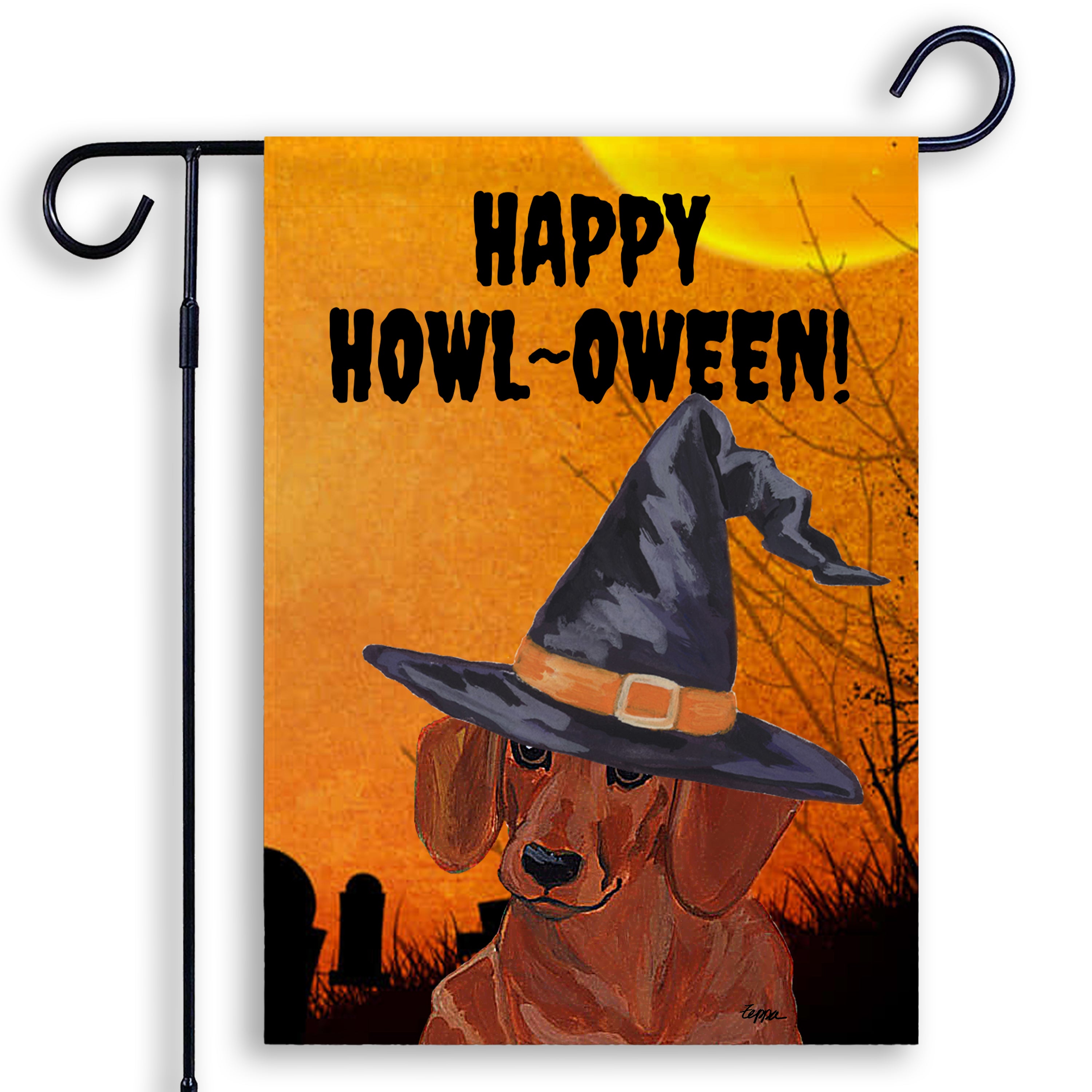 Dachshund Halloween Garden Flag