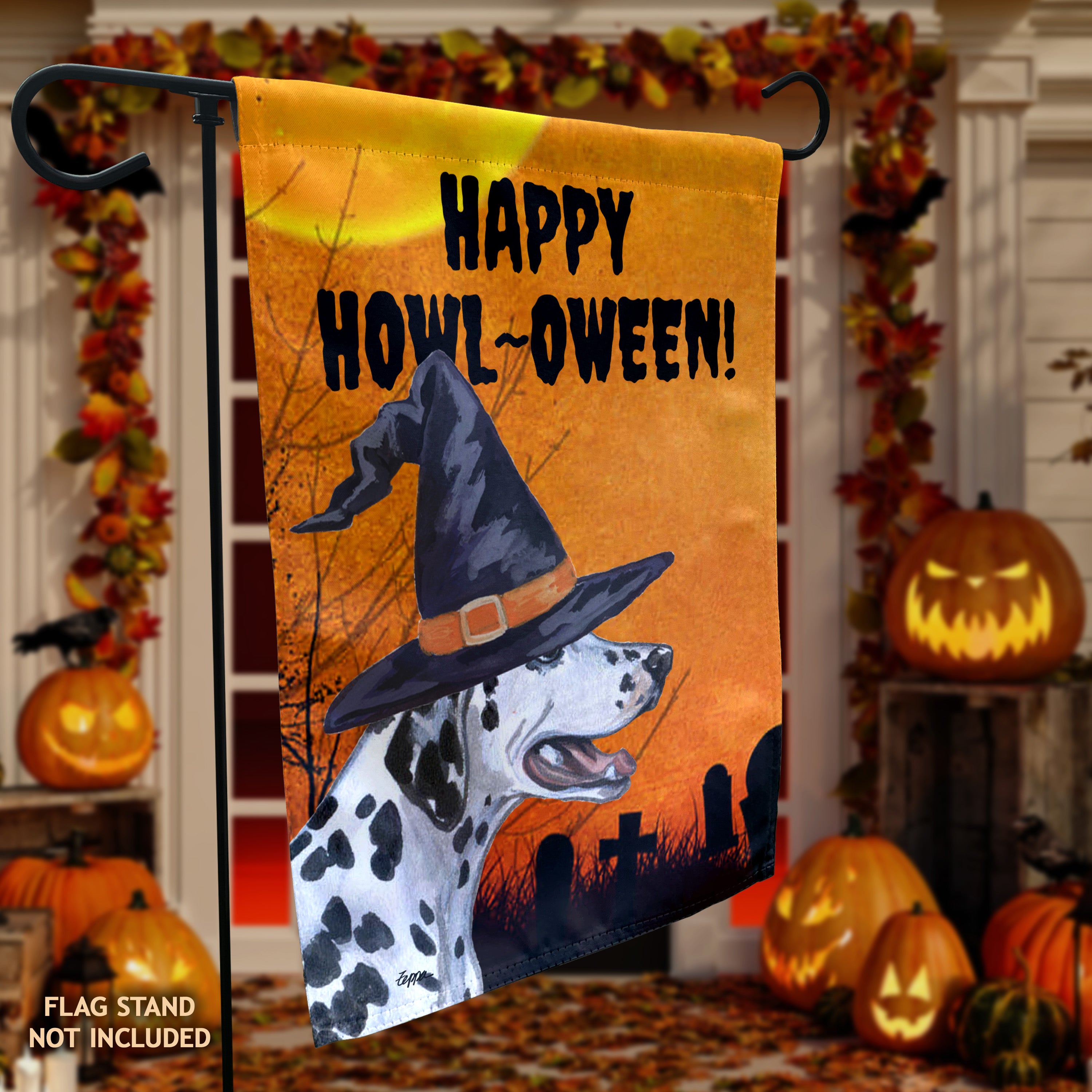 Dalmatian Halloween Garden Flag