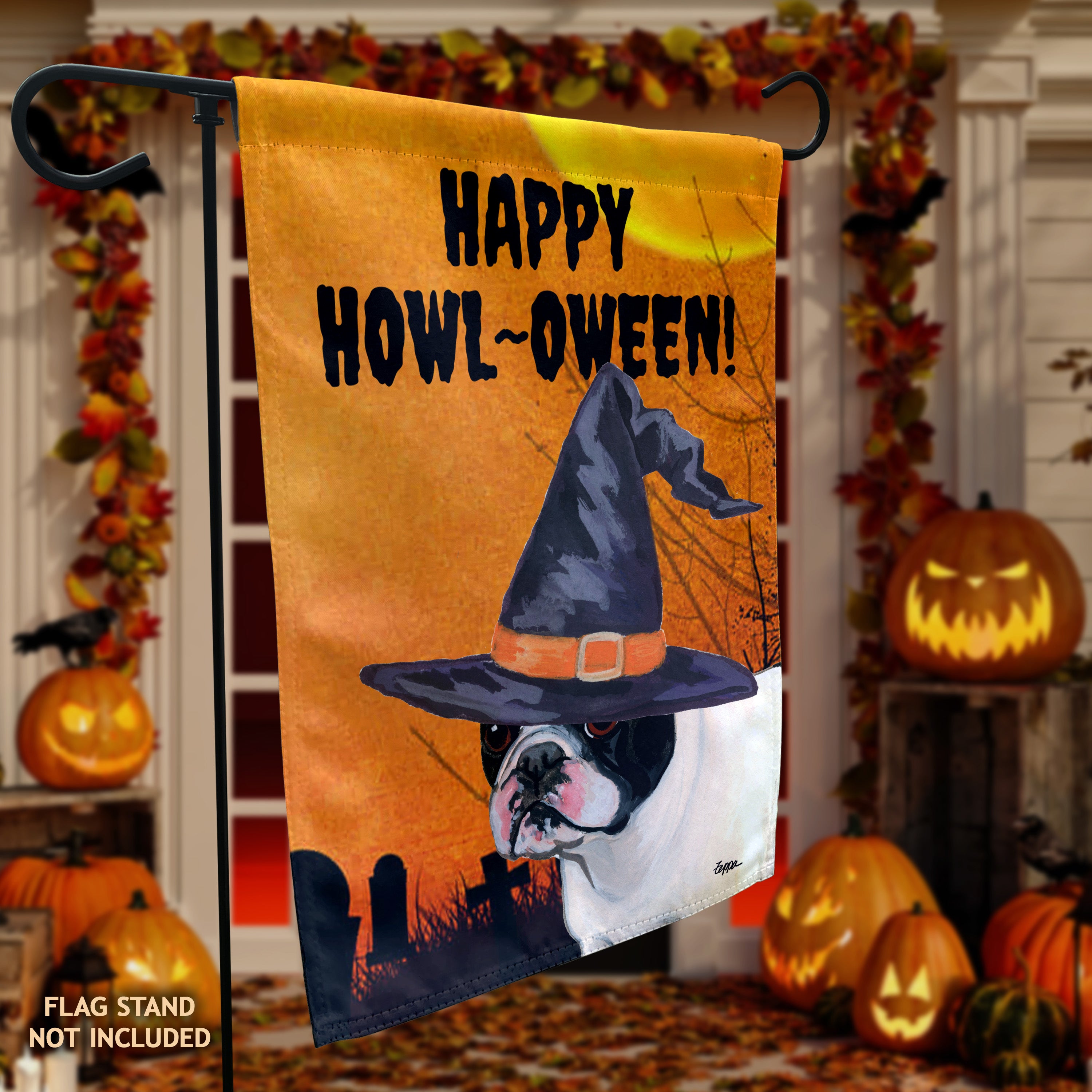 French Bulldog Halloween Garden Flag