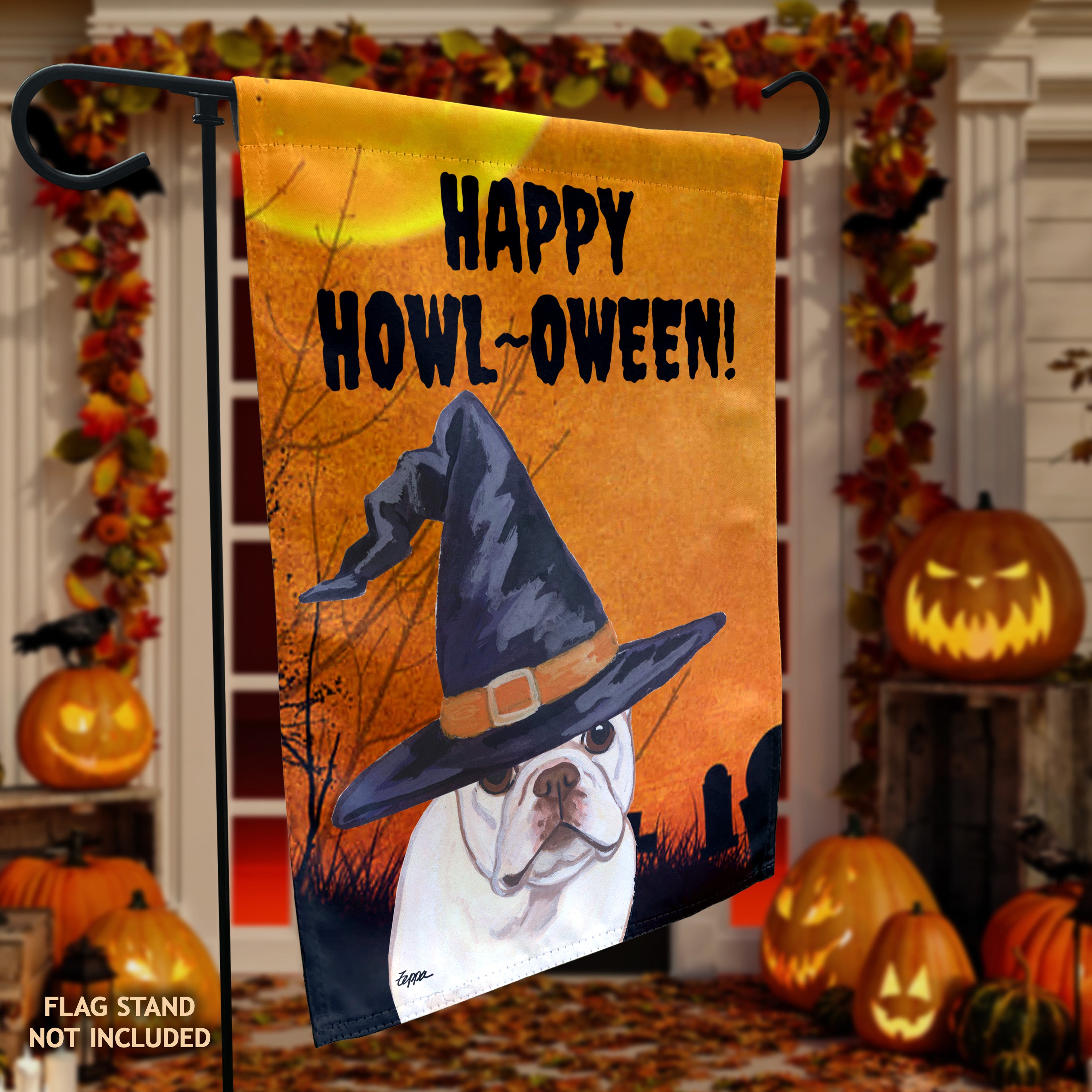 French Bulldog Halloween Garden Flag