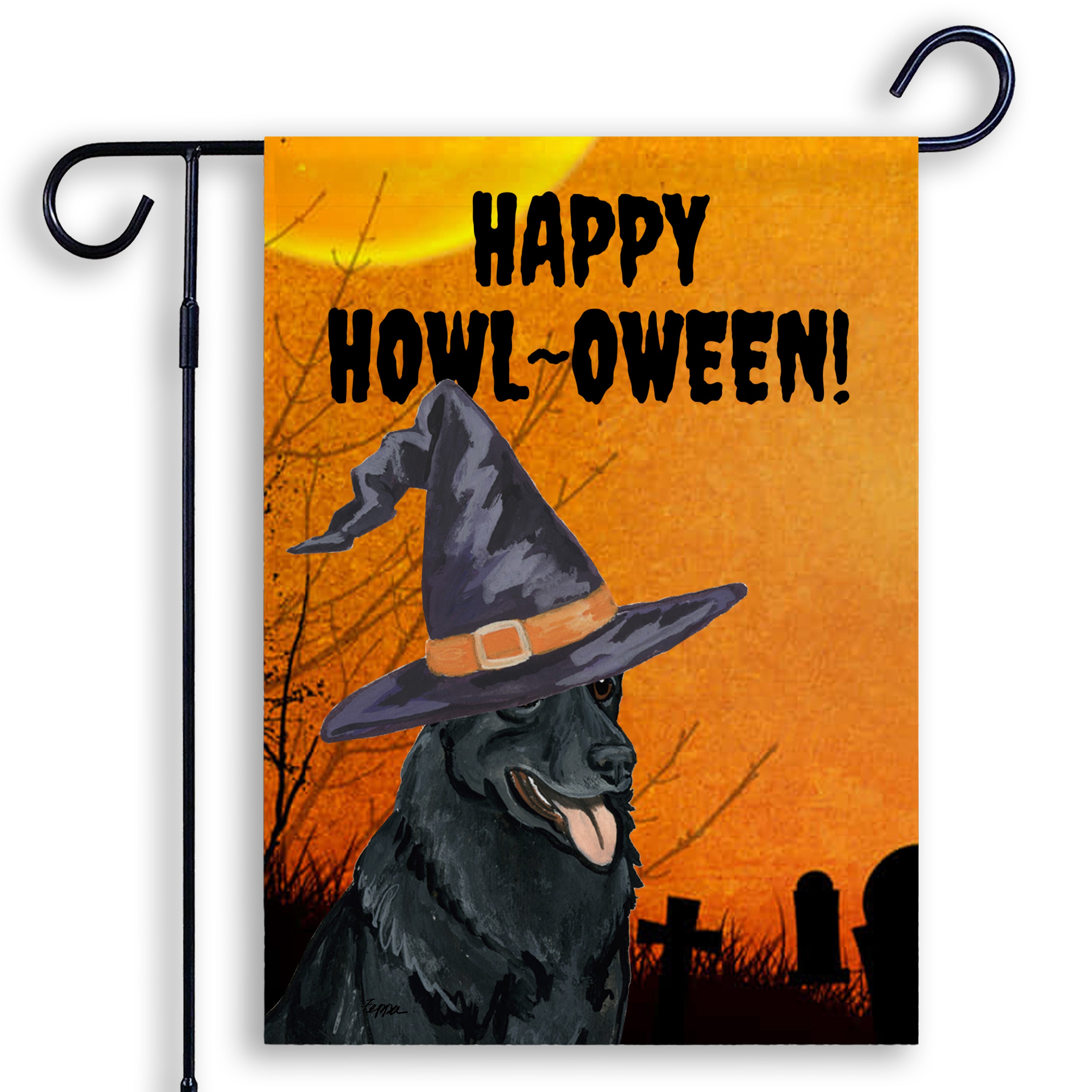 German Shepherd Halloween Garden Flag