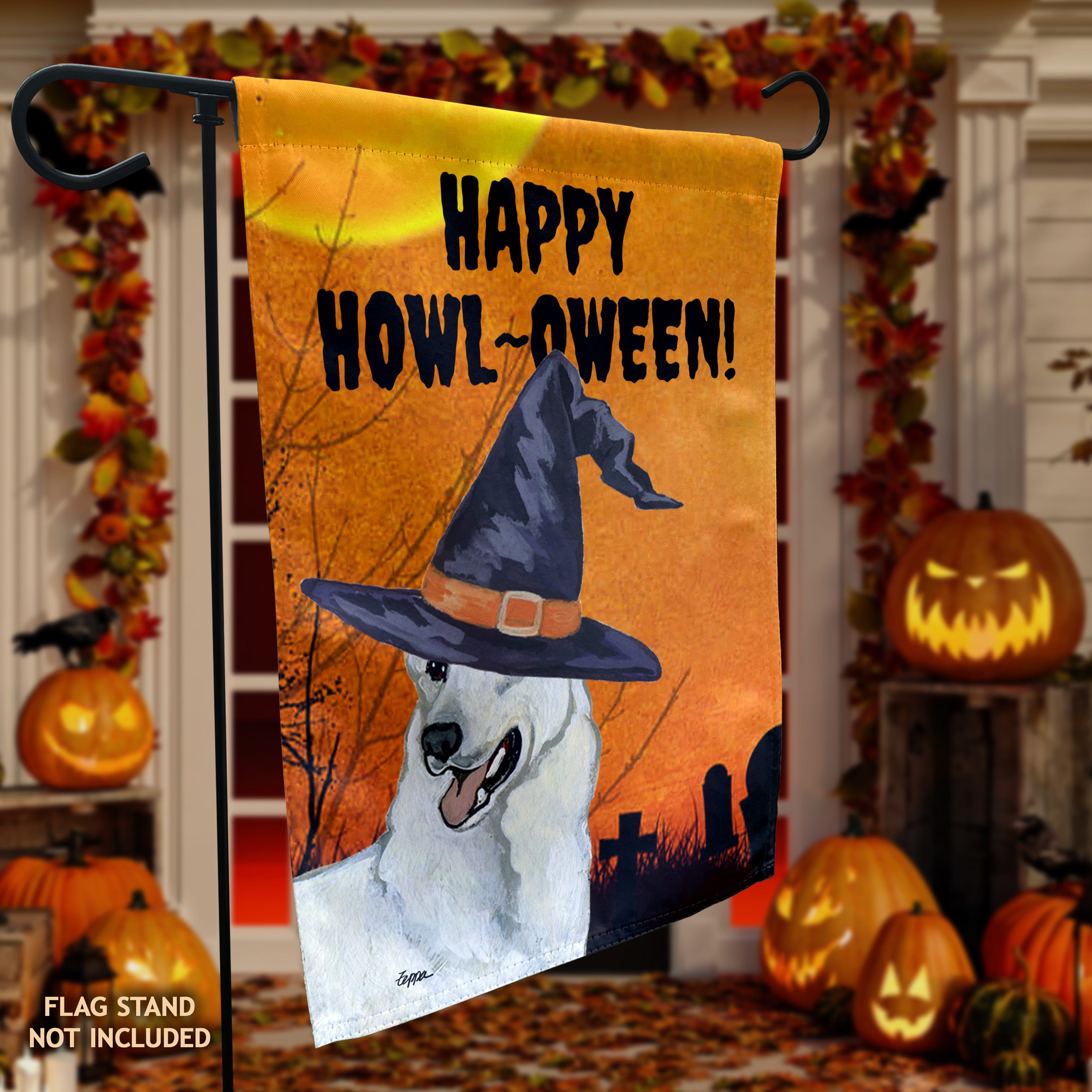 German Shepherd Halloween Garden Flag