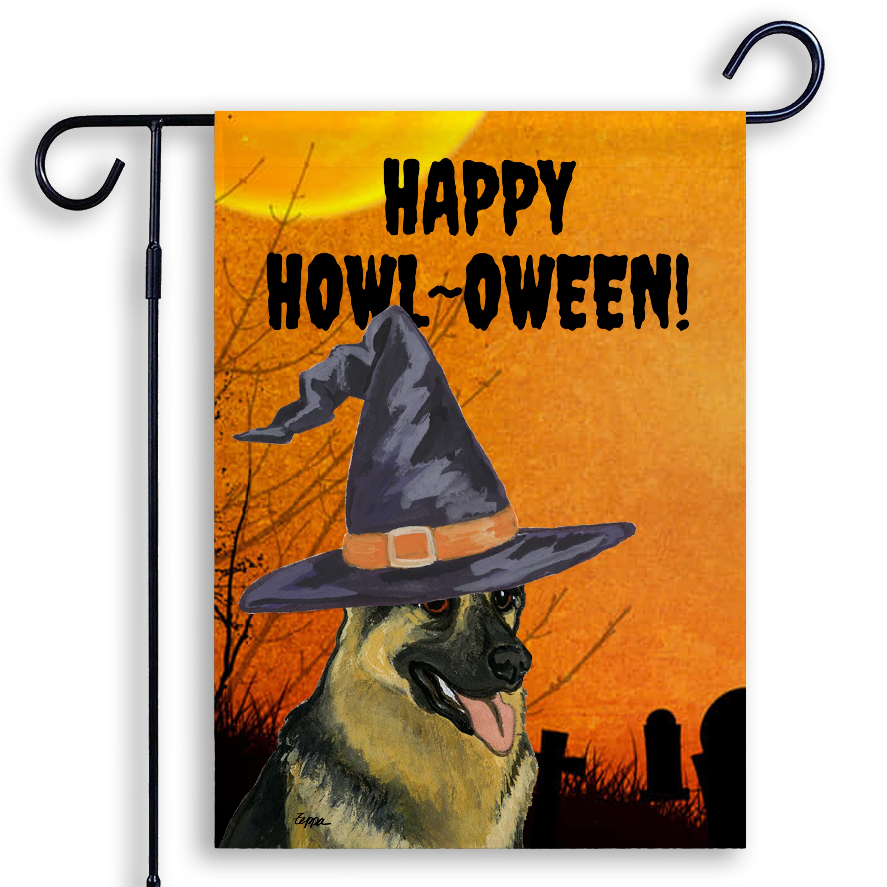 German Shepherd Halloween Garden Flag