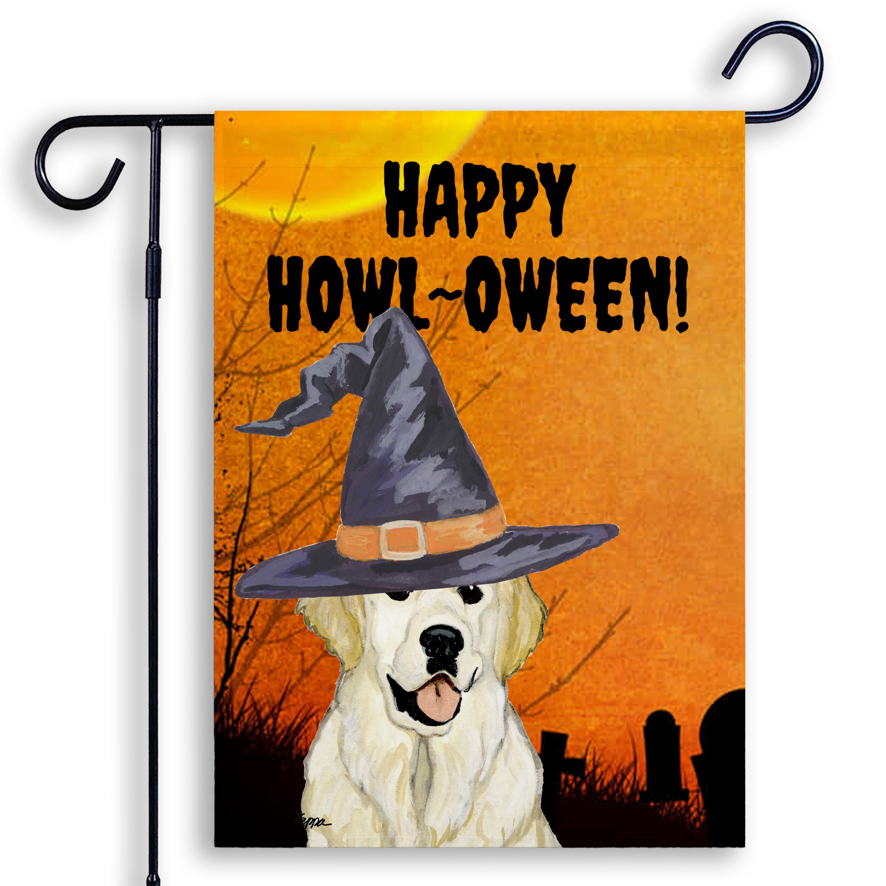 Golden Retriever Halloween Garden Flag
