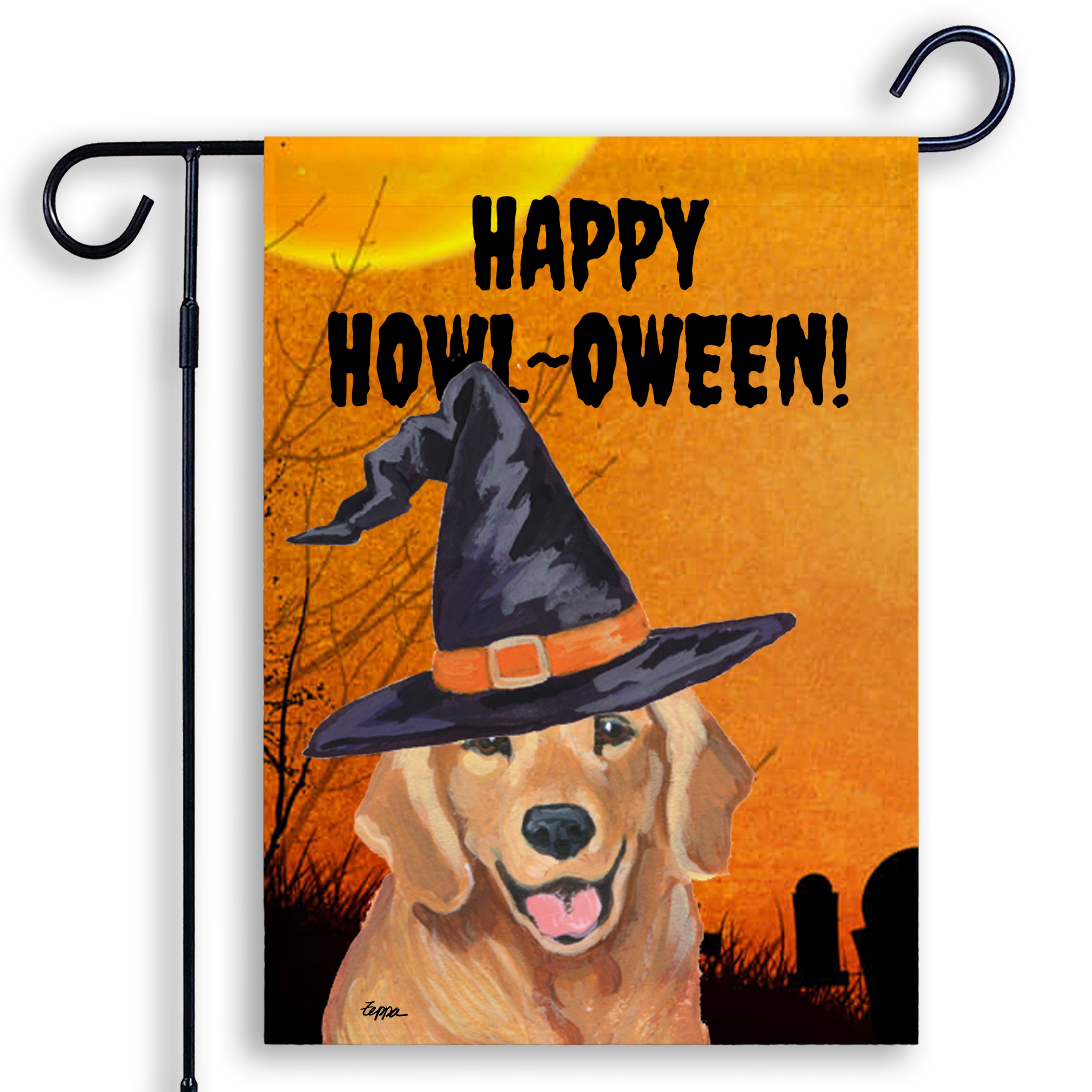 Golden Retriever Halloween Garden Flag