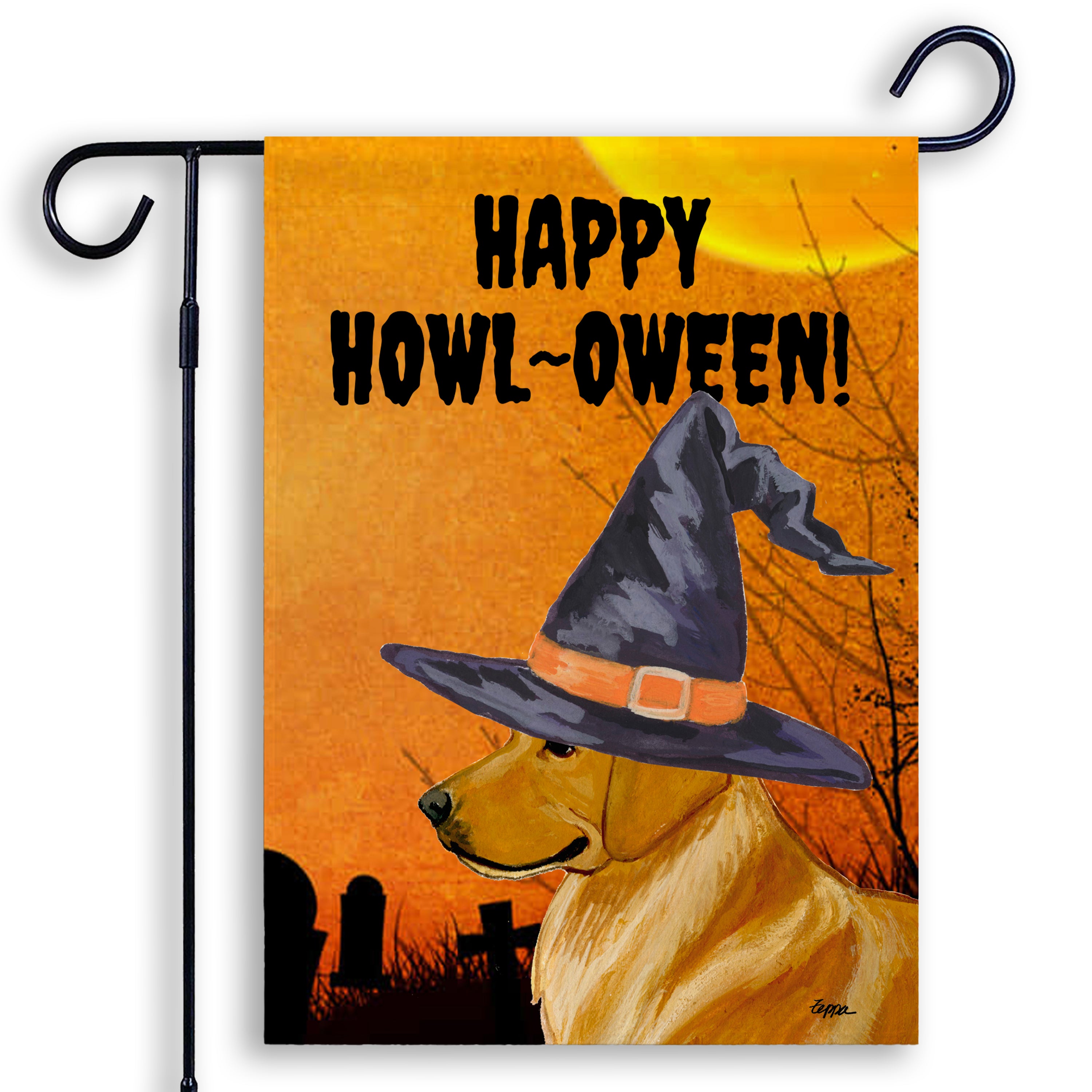 Golden Retriever Halloween Garden Flag
