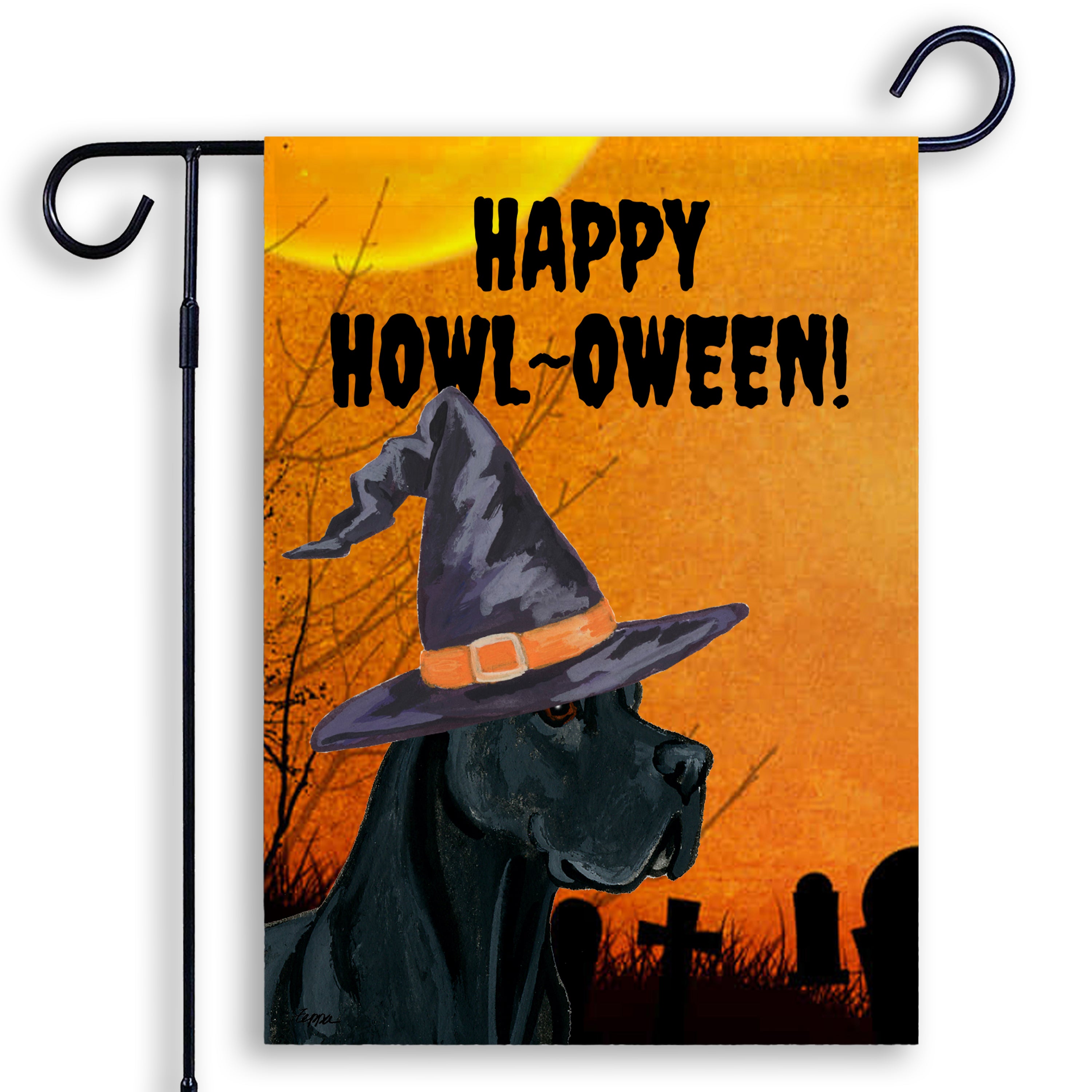 Great Dane Halloween Garden Flag