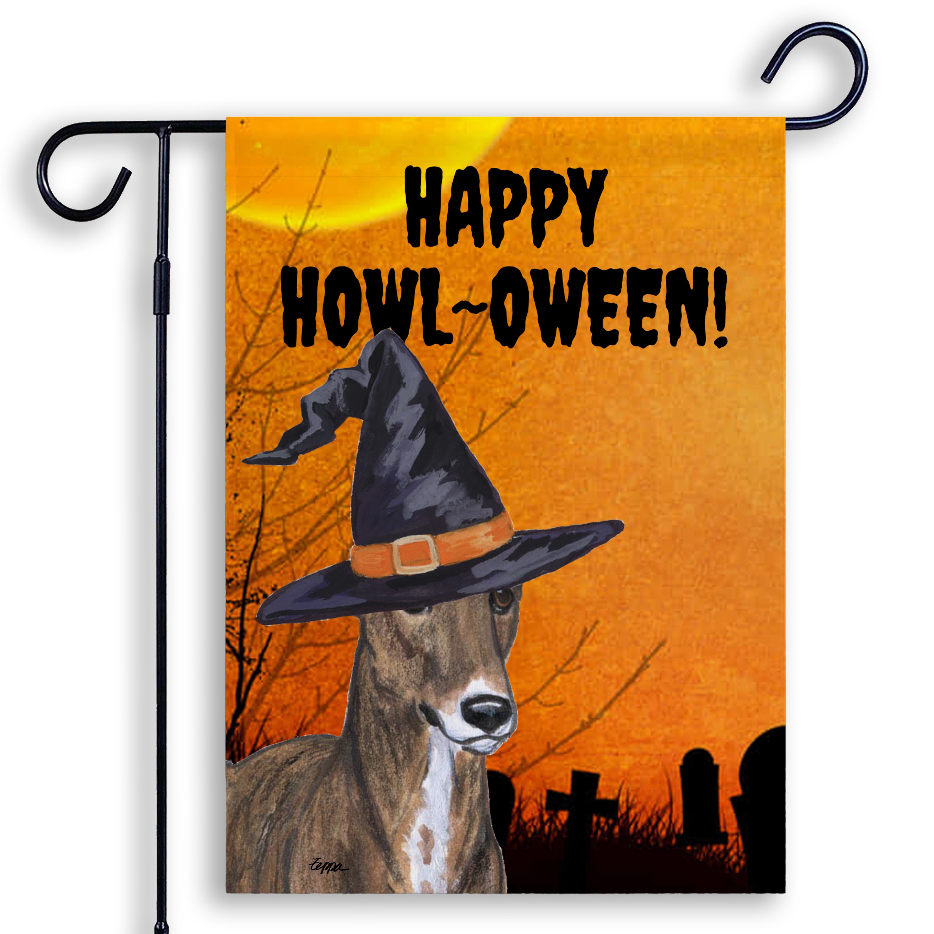 Greyhound Halloween Garden Flag