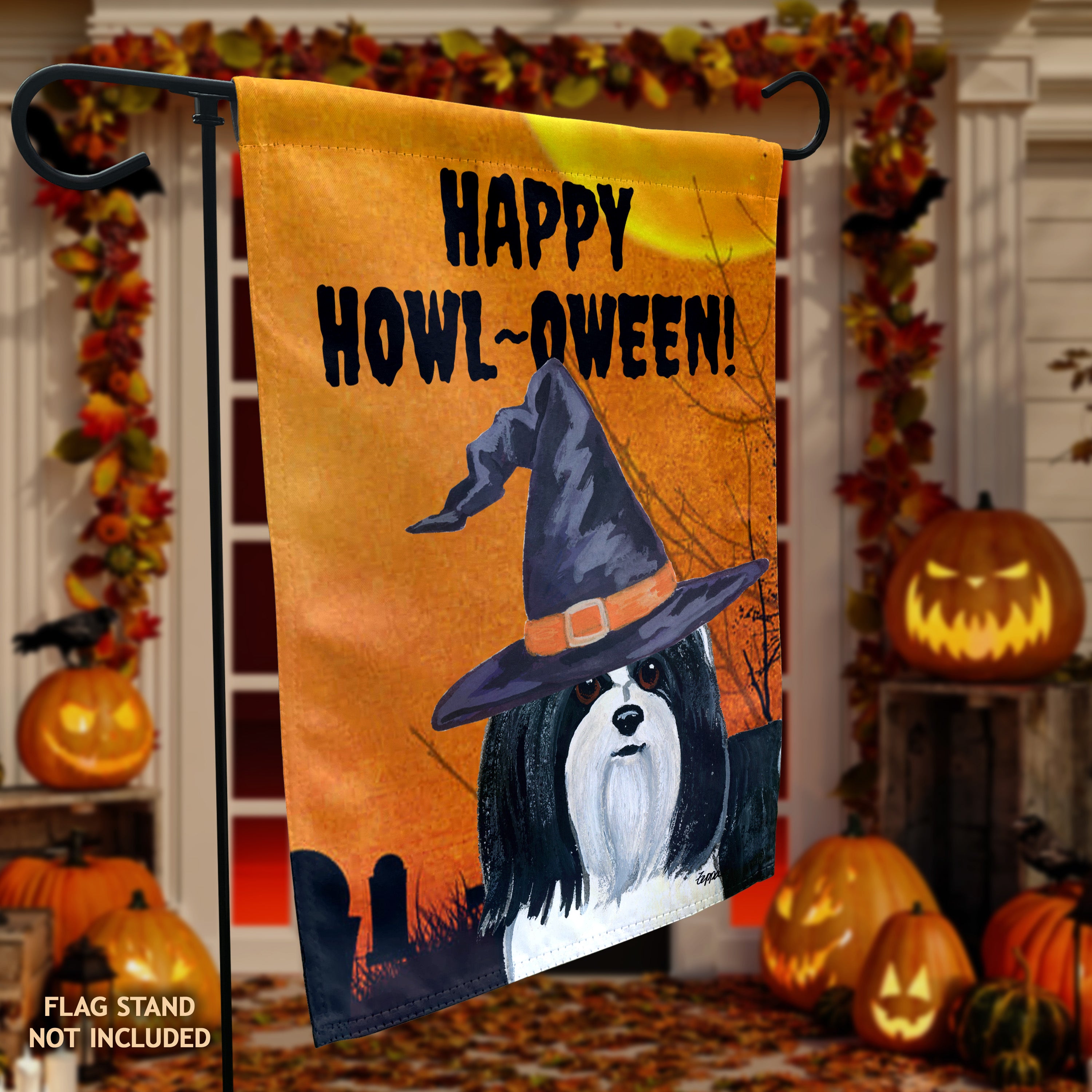 Havanese Halloween Garden Flag