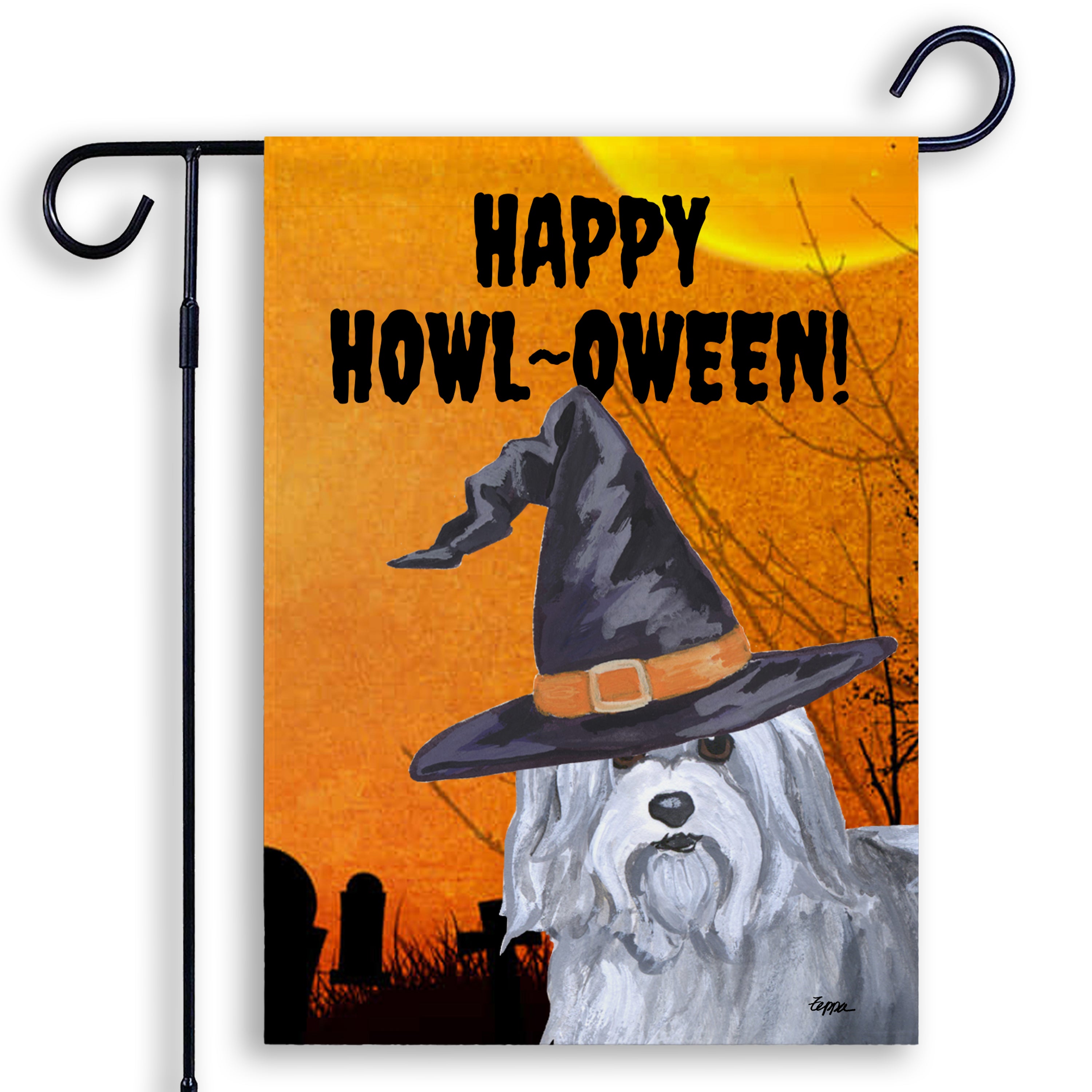 Havanese Halloween Garden Flag