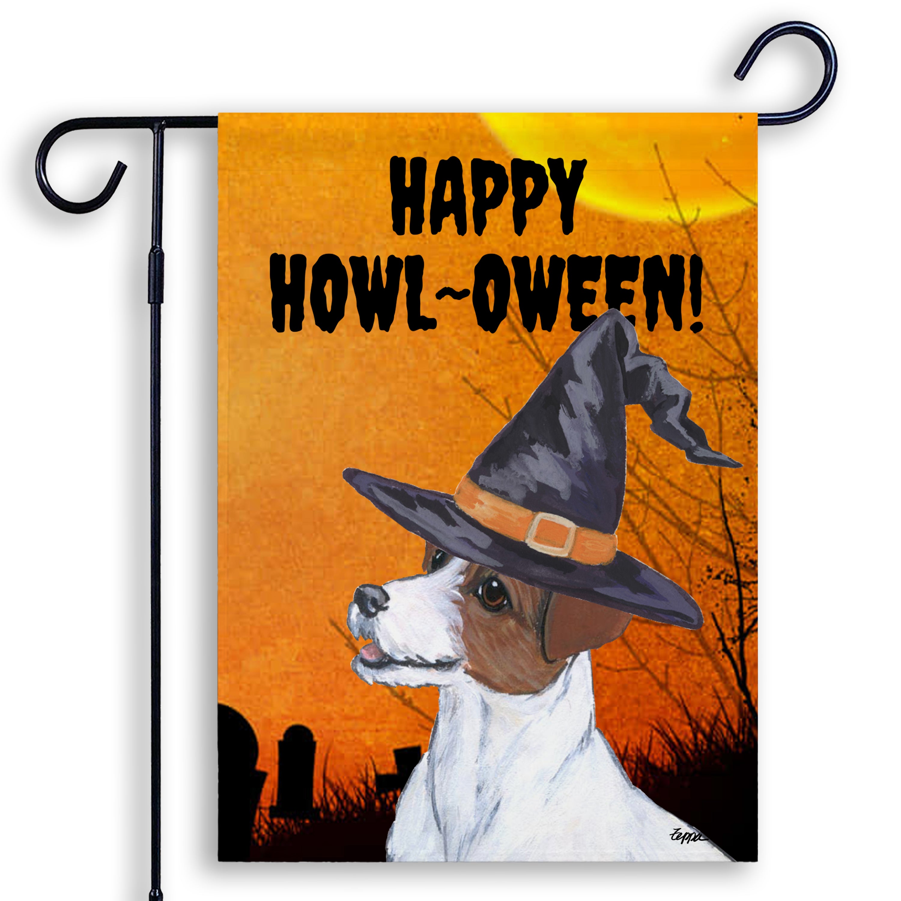 Jack Russell Terrier Halloween Garden Flag
