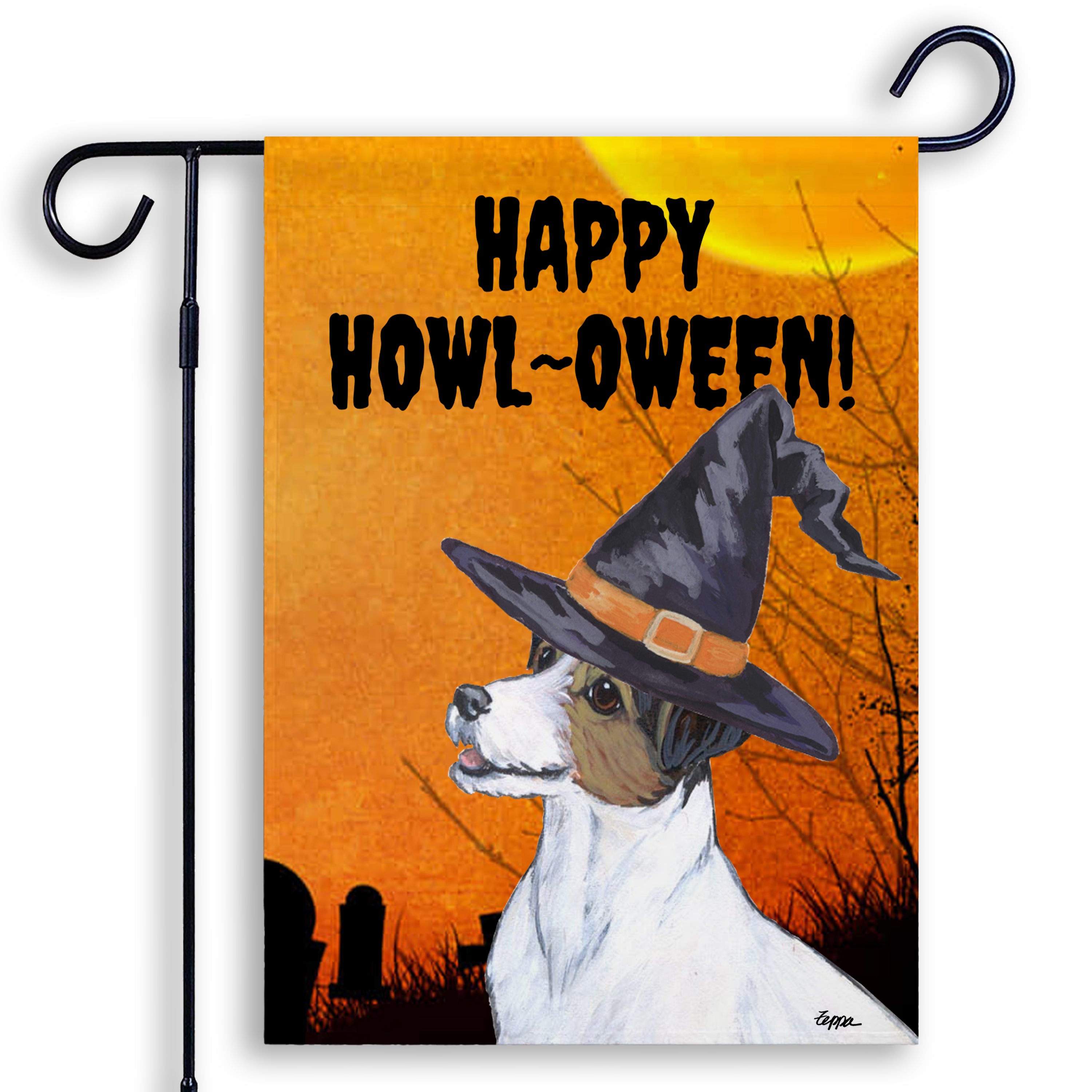 Jack Russell Terrier Halloween Garden Flag