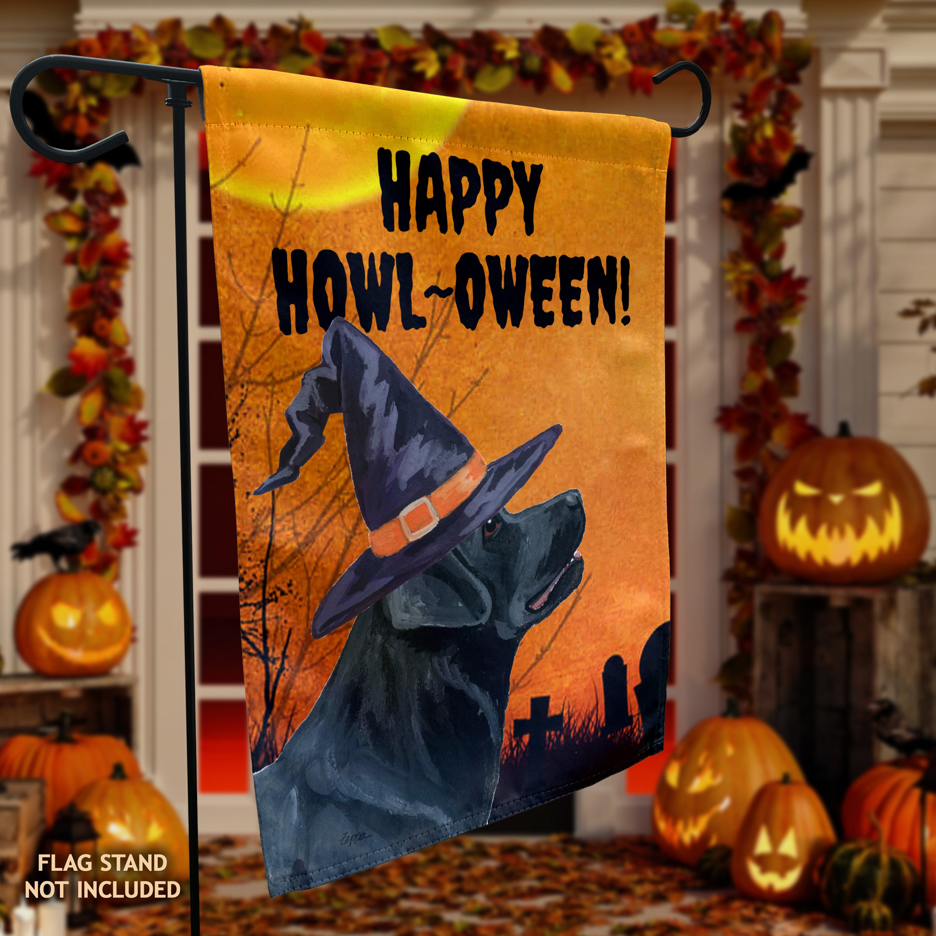 Labrador Retriever Halloween Garden Flag