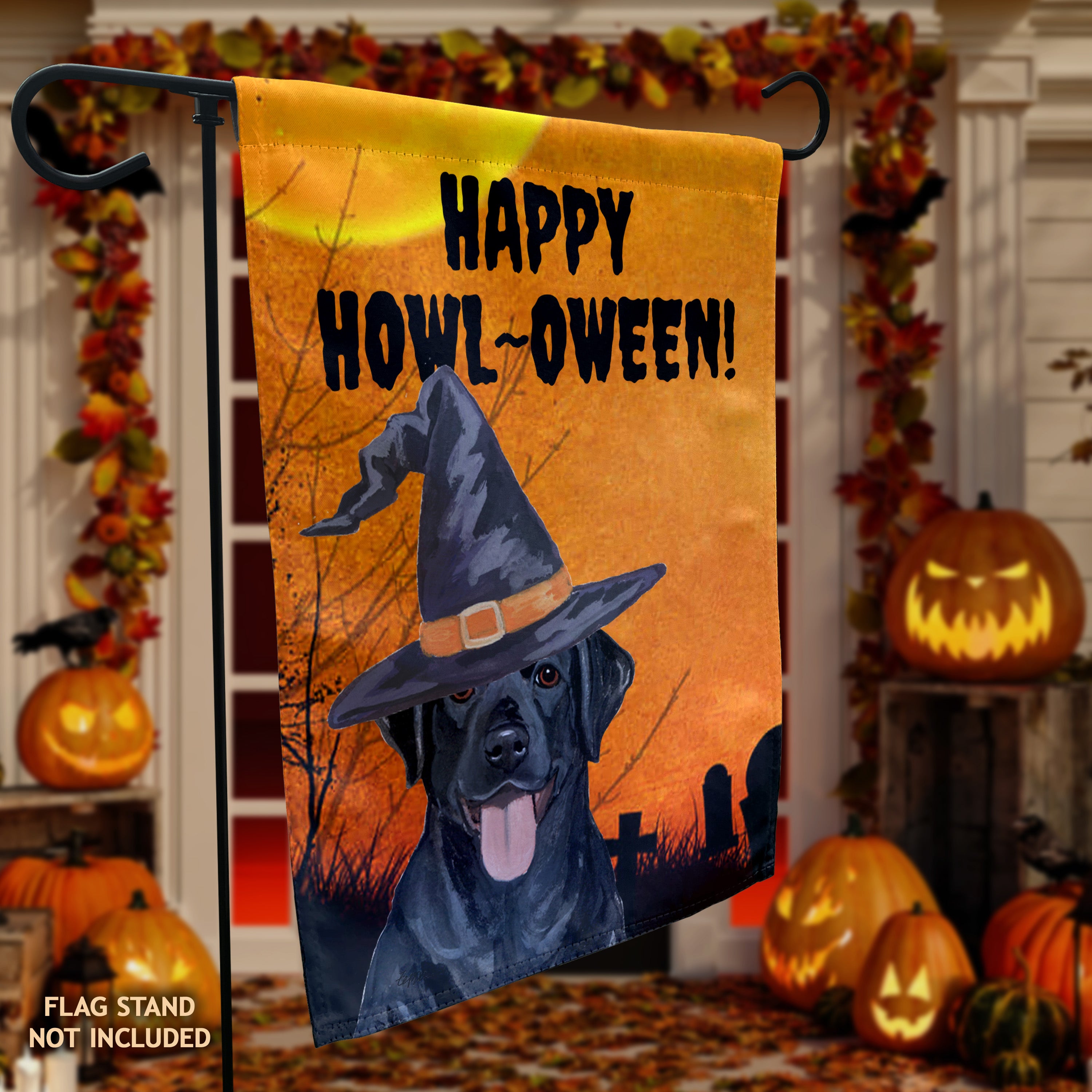 Labrador Retriever Halloween Garden Flag