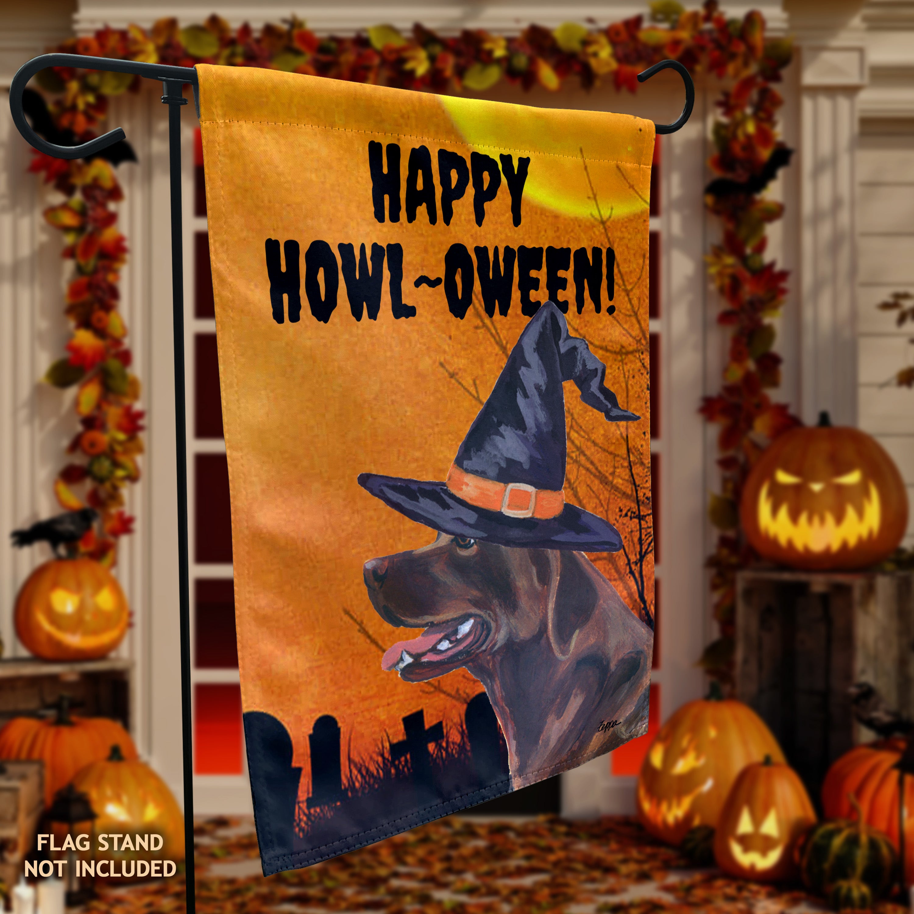 Labrador Retriever Halloween Garden Flag