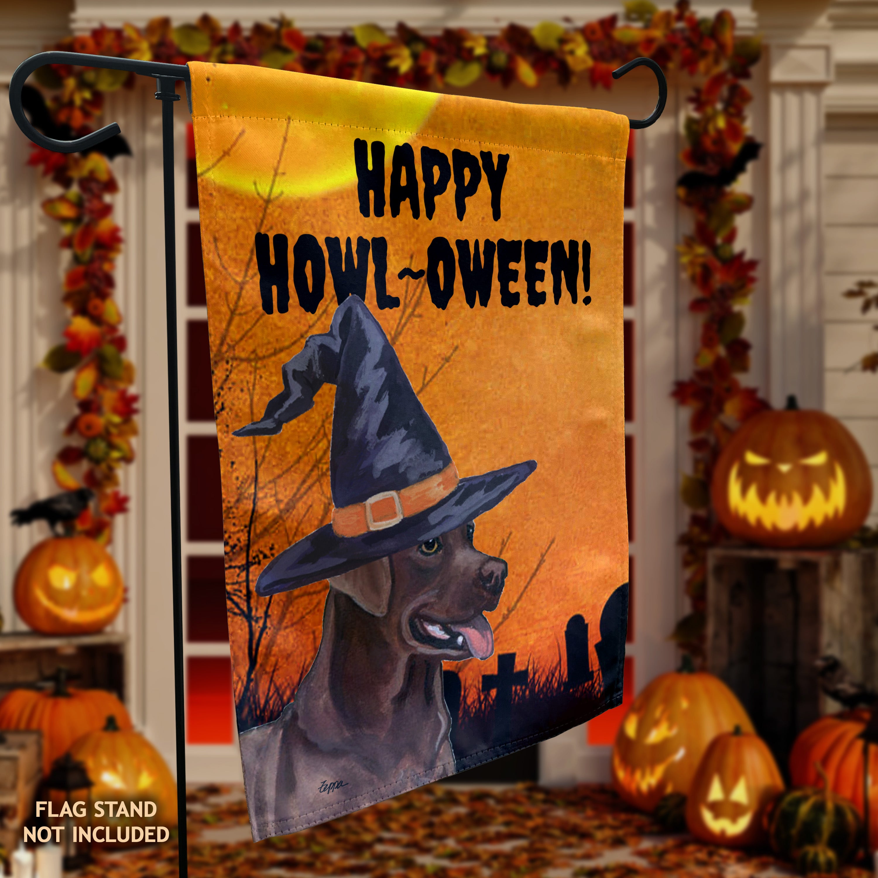 Labrador Retriever Halloween Garden Flag