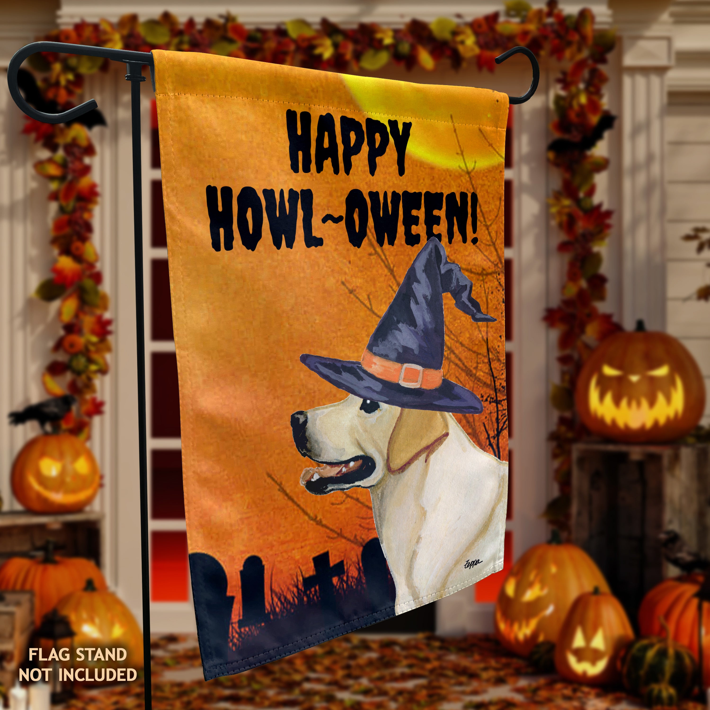 Labrador Retriever Halloween Garden Flag