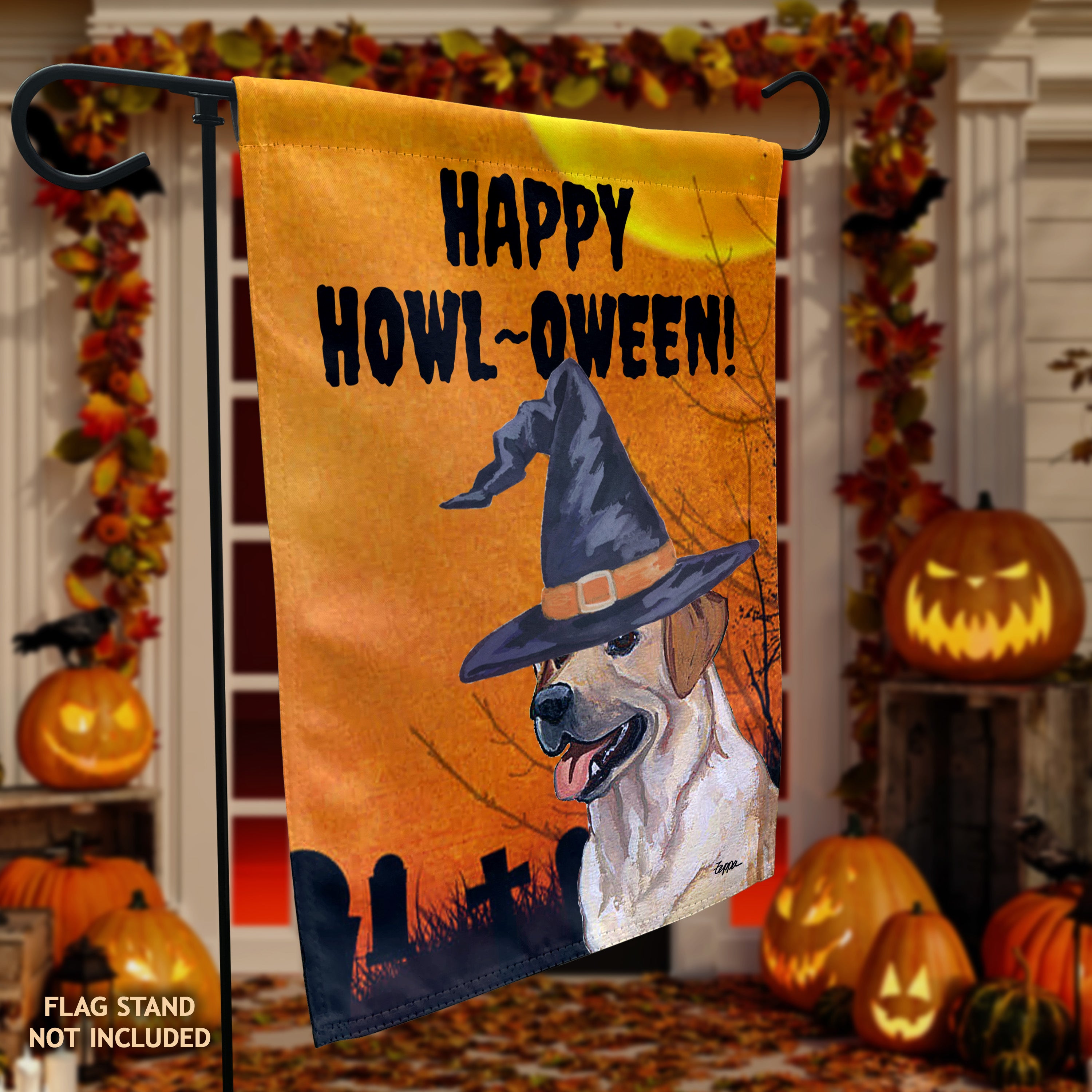 Labrador Retriever Halloween Garden Flag
